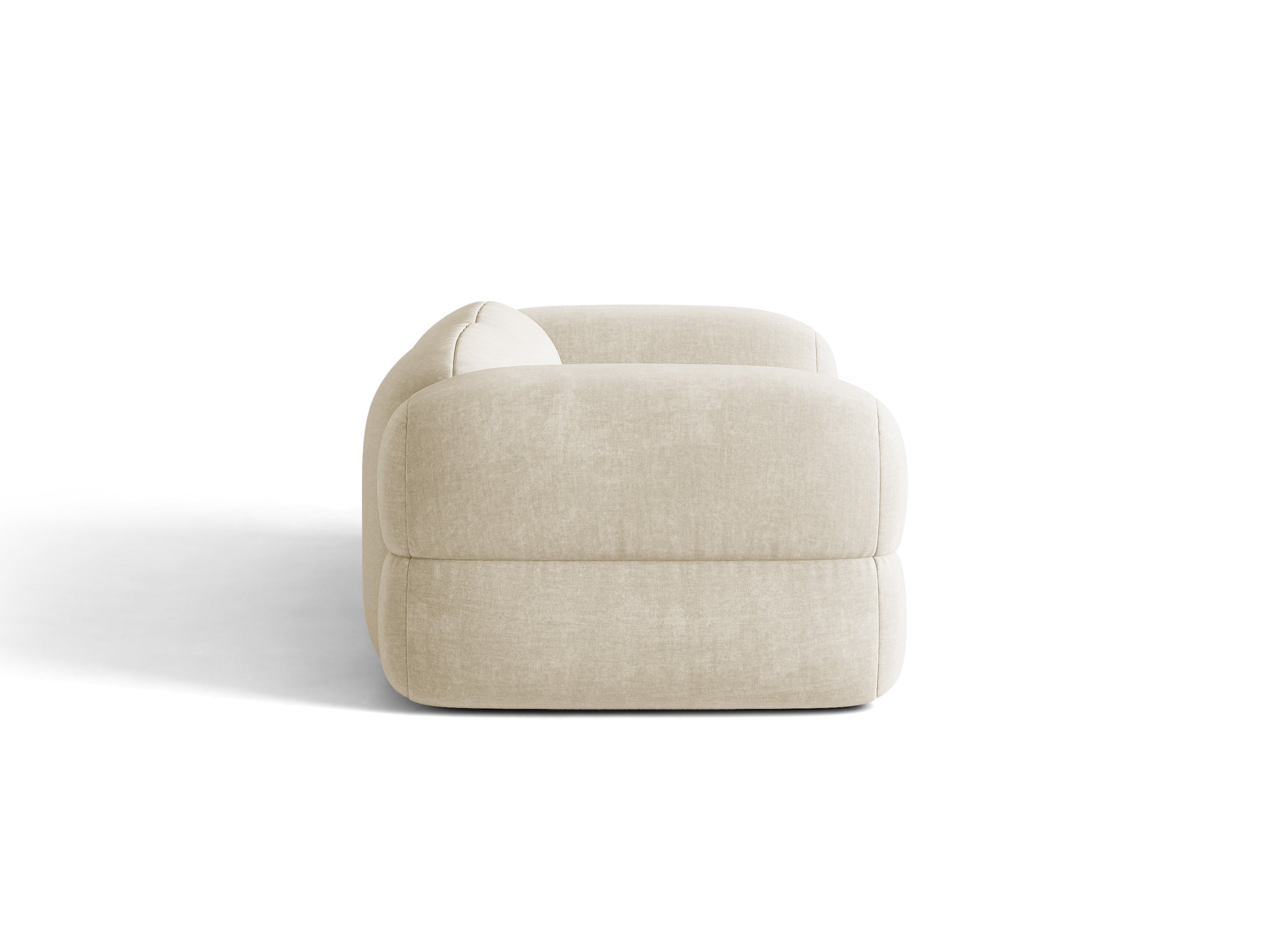 Micadoni Sofa Luno 4-Sitzer Samt Vogue Helles Beige