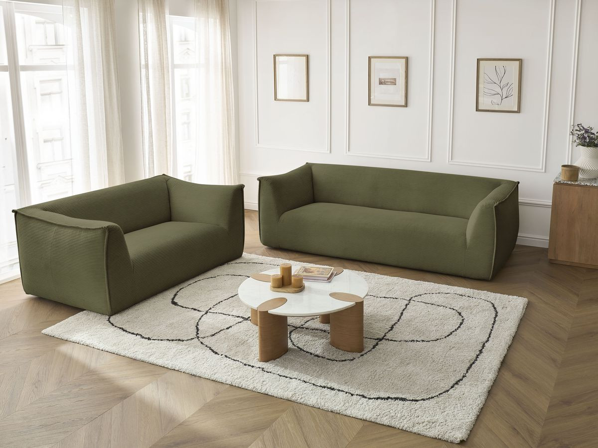 Bobochic Giorgia Sofa 5-Sitzer 412 × 100 cm Cordsamt Grün