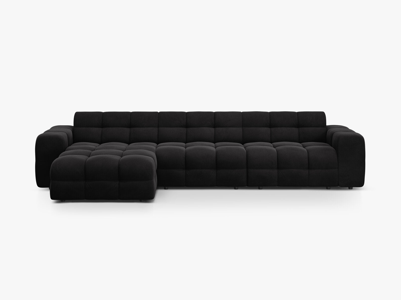Micadoni Ecksofa Kendal 5-Sitzer Links Samt Magic Velvet Schwarz