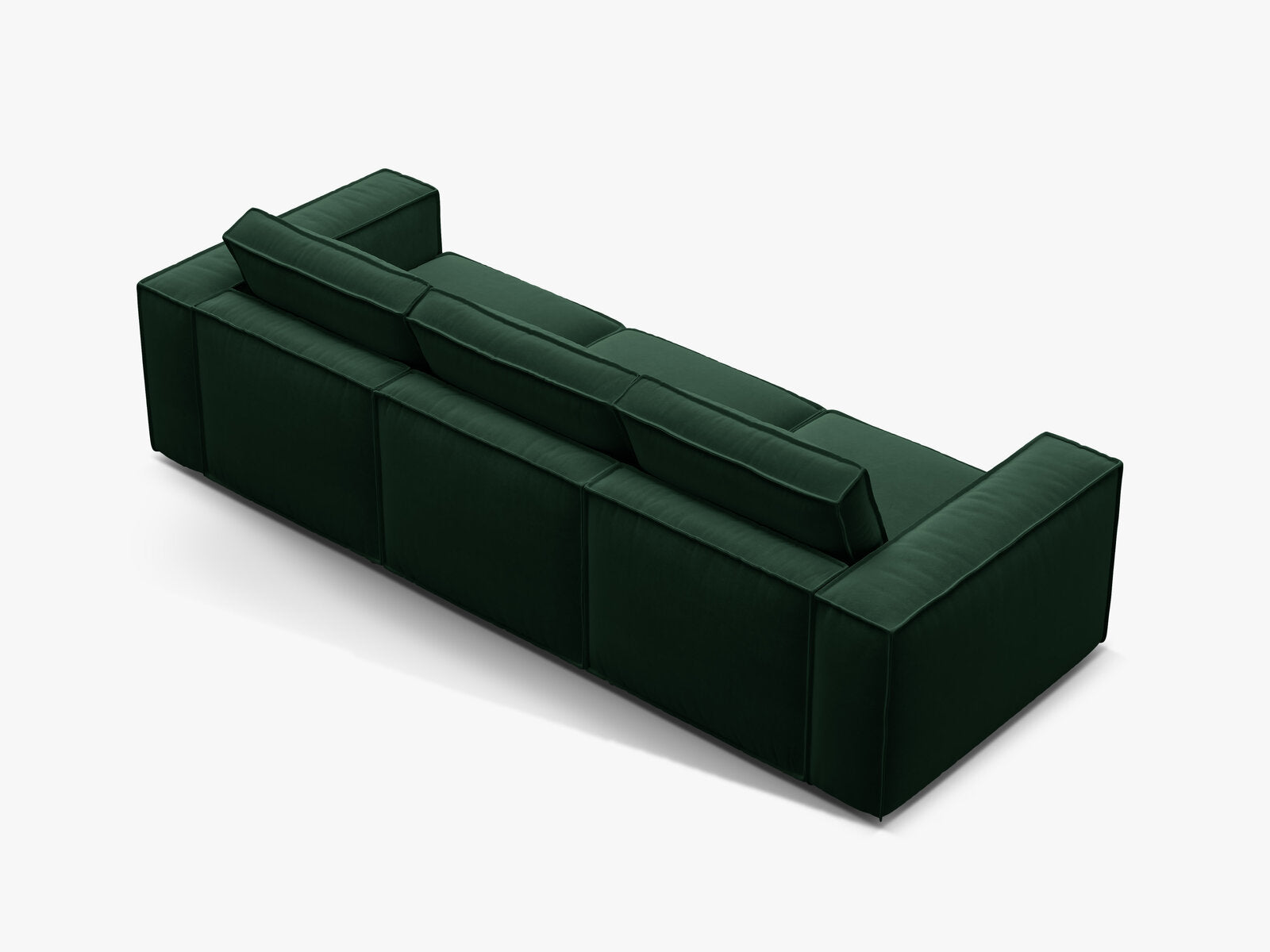 Micadoni modulares Sofa Pola 4-Sitzer Samt Salvador Flaschengrün