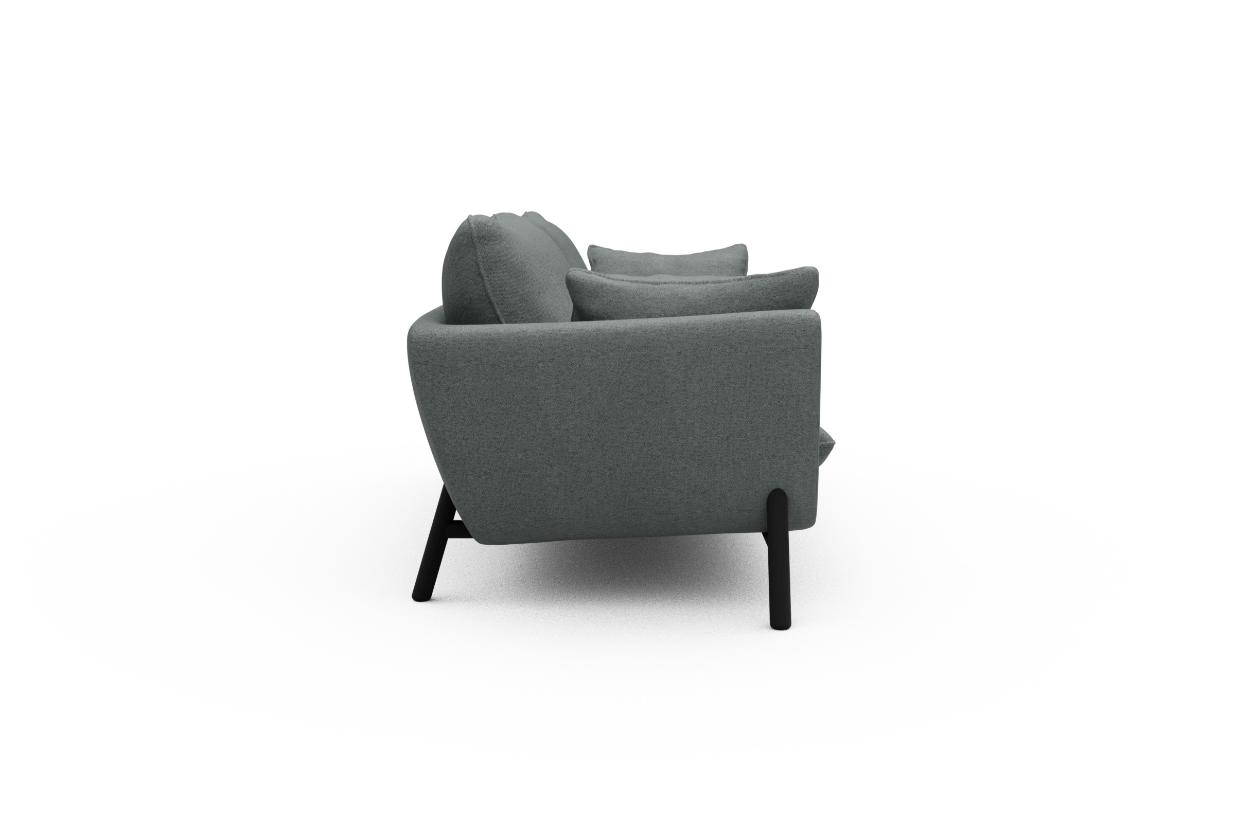 Sofa Emil 3-Sitzer Beinfarbe Eiche Schwarz Denari-Soft-Grey