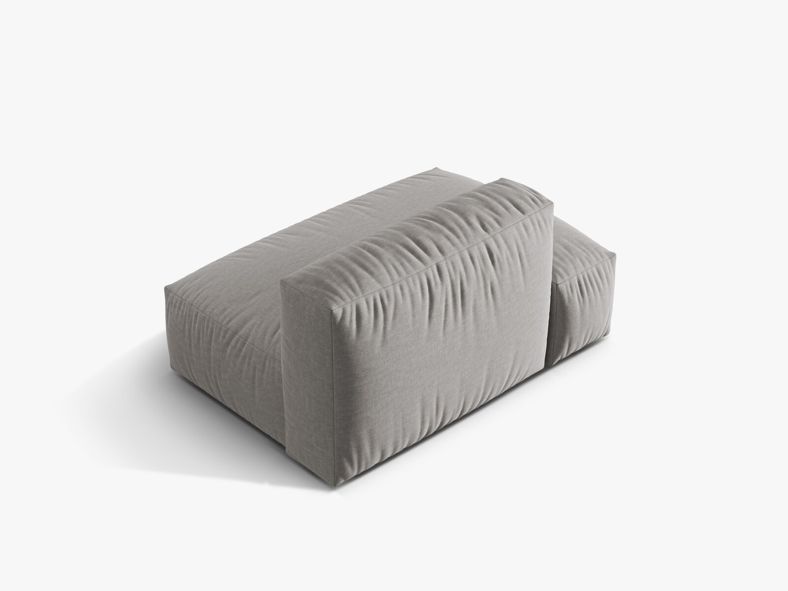 Micadoni Ecksofa-Modul Martina 1-Sitzer Links Strukturierter Stoff Hellgrau