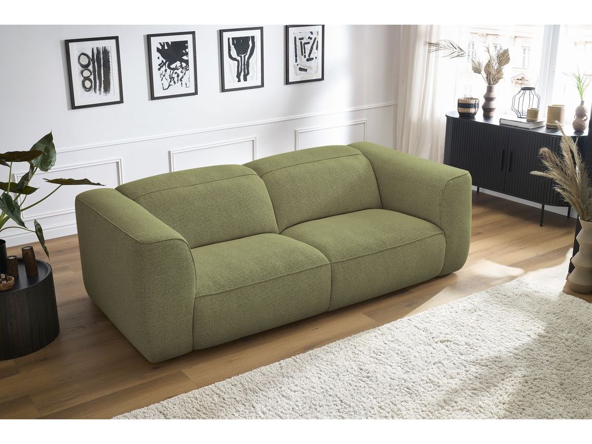 Bobochic William Sofa 3-Sitzer Melange-Stoff Grün