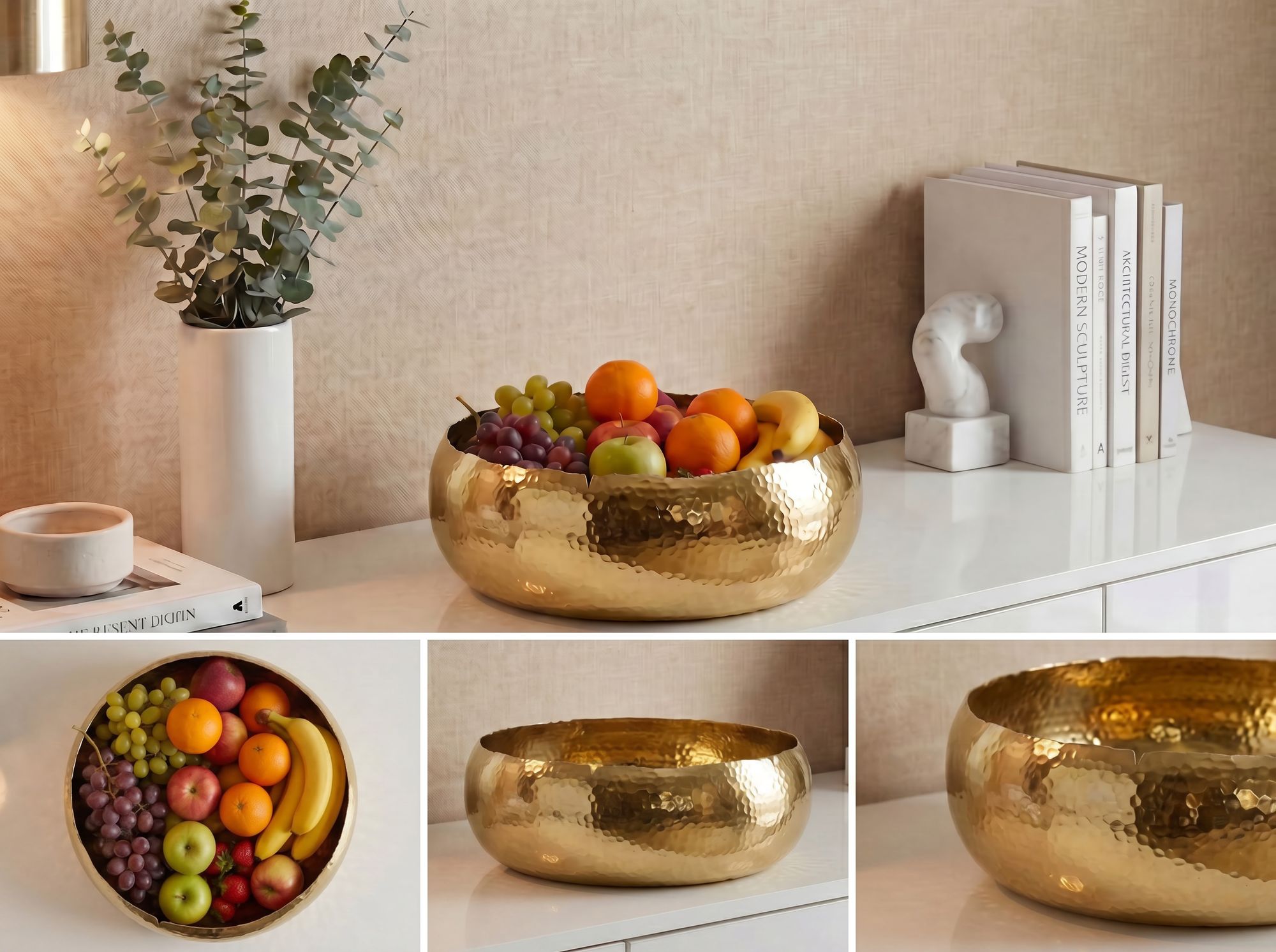 Dekoschale Svelgen Aluminium Gold Ø 35 cm
