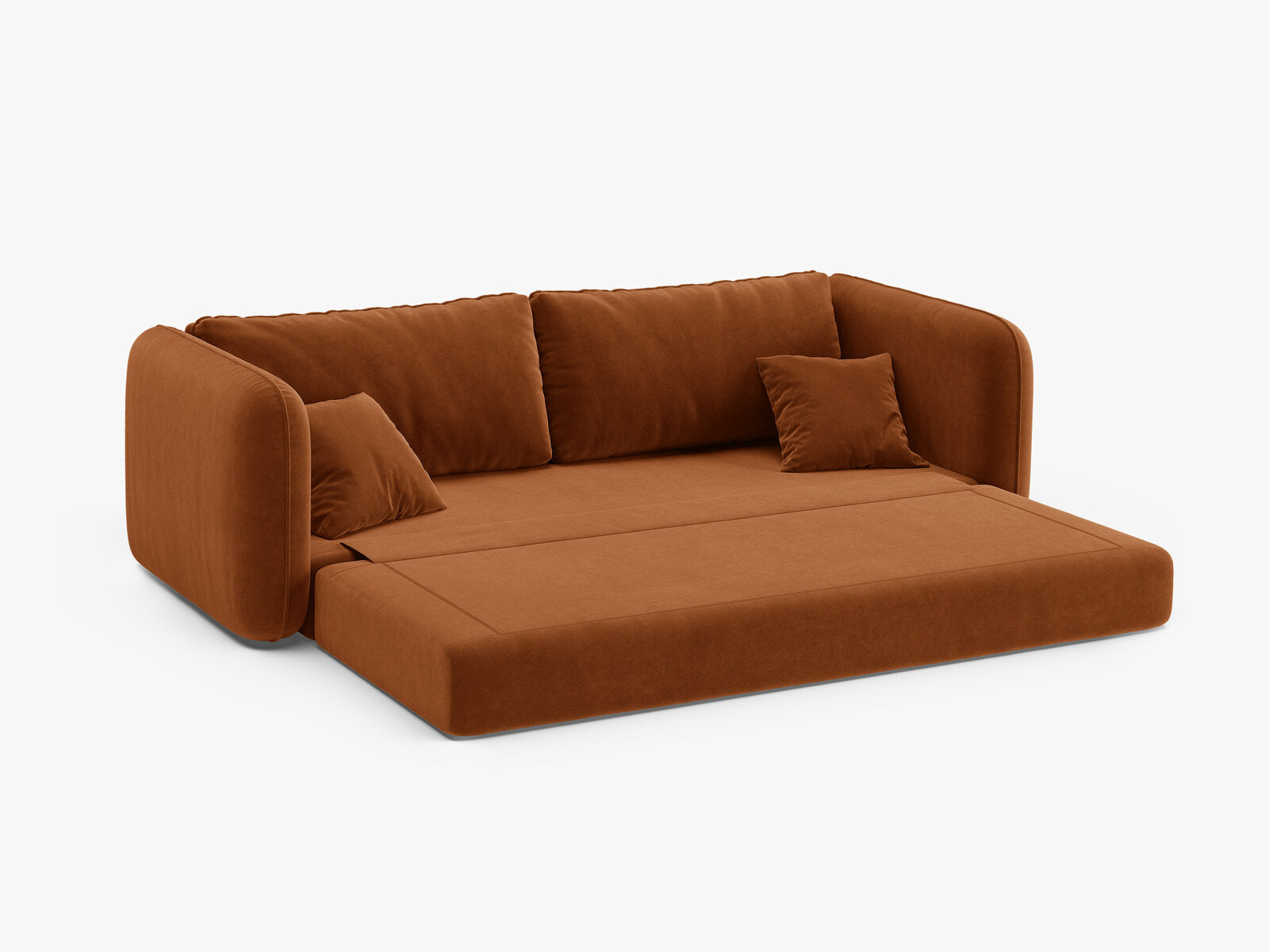 Micadoni Sofa mit Schlaffunktion Dormi 3-Sitzer Samt Salvador Terrakotta