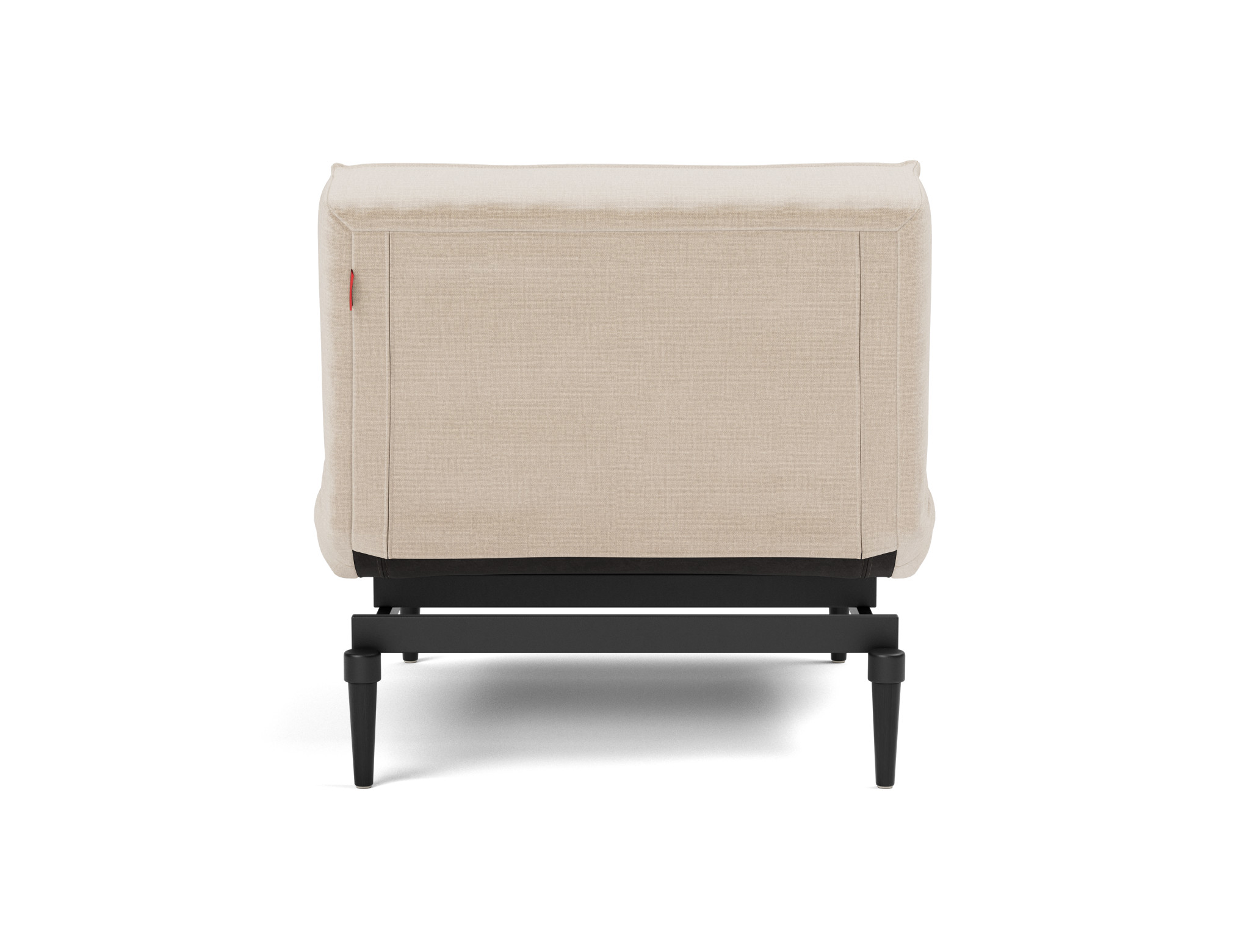 Sessel Splitback Chenille Esina 410-Almond-Beige Beine Styletto Eiche schwarz