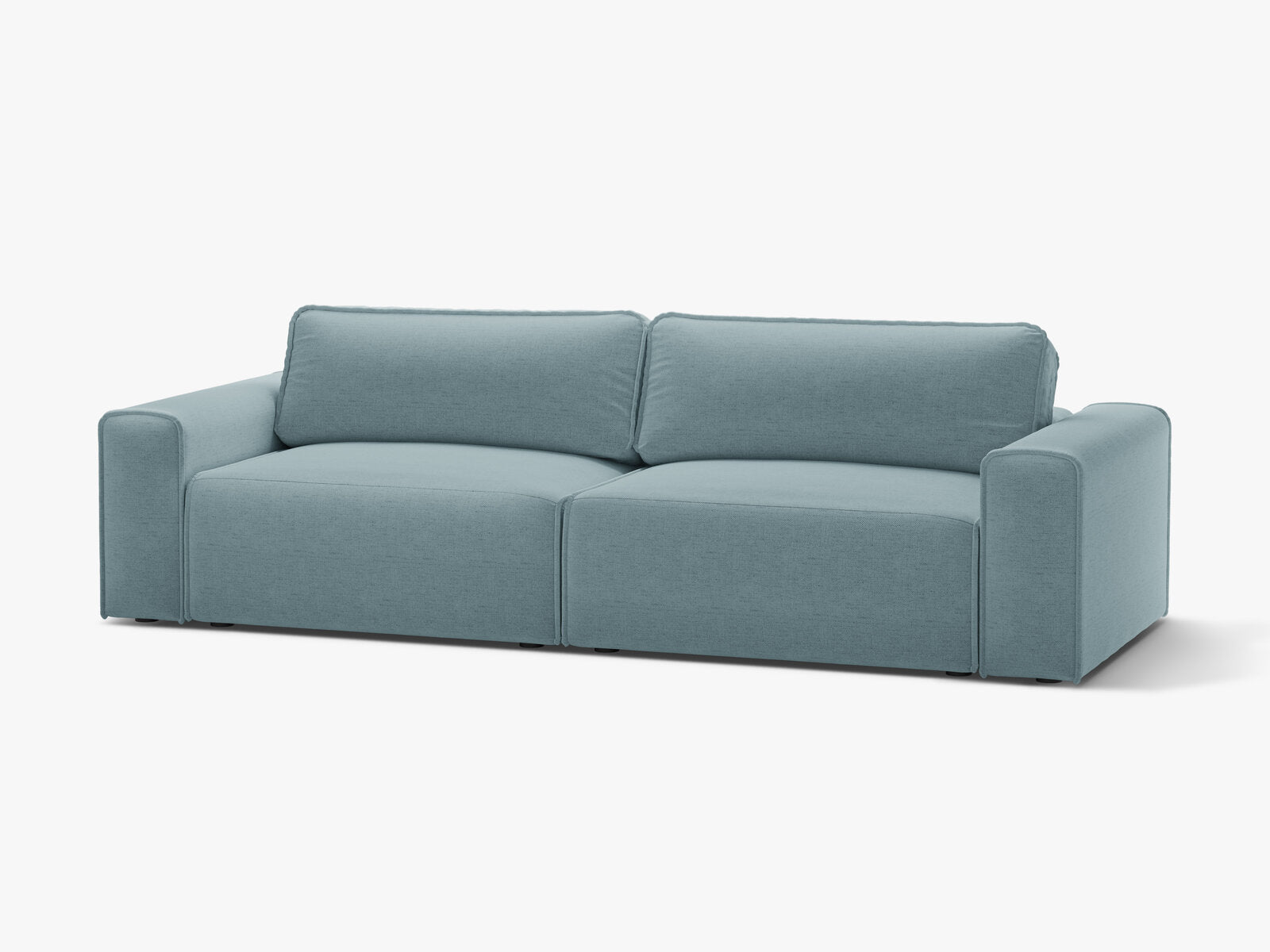 Micadoni Sofa Victor 3-Sitzer mit Schlaffunktion Strukturierter Stoff Hellblau