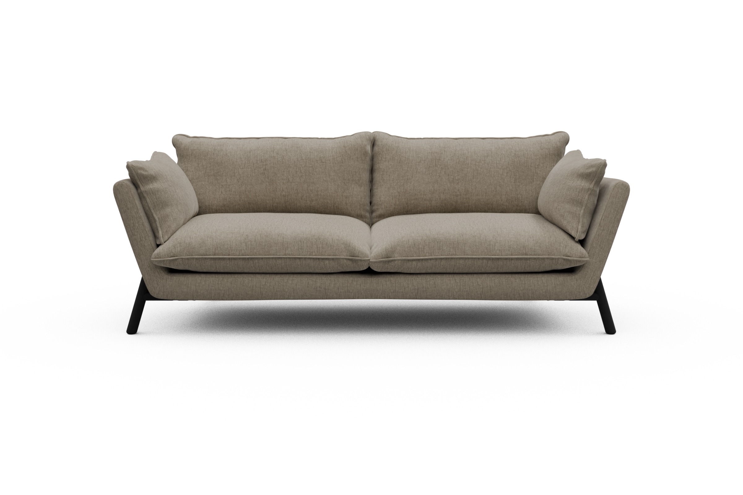 Skandi Home Sofa Emil PREMIUM 3-Sitzer Beinfarbe Eiche Schwarz Smooth-Beige moebelfaktor