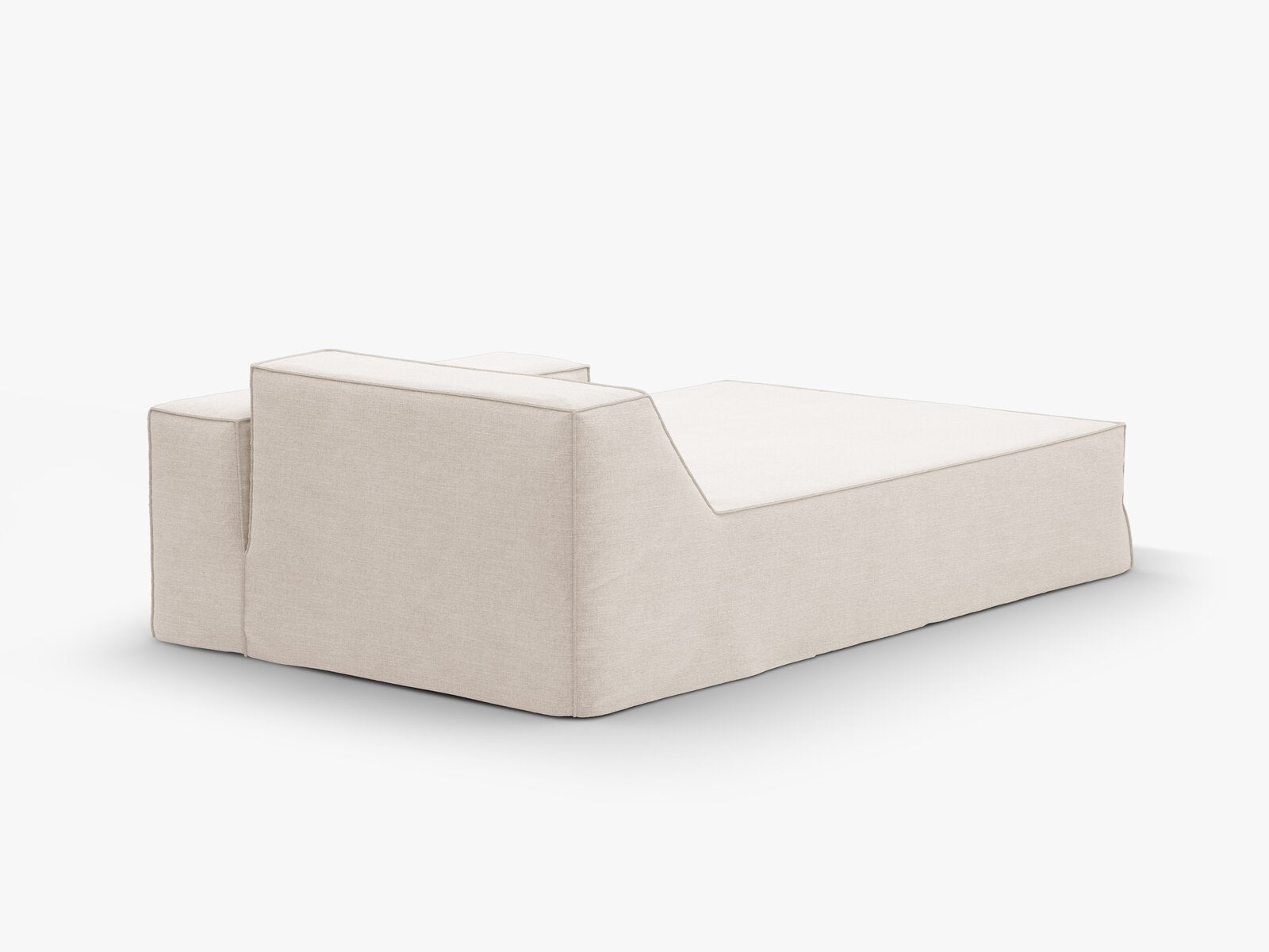 Micadoni Recamiere Jodie 1-Sitzer Links Strukturierter Stoff Lins Beige