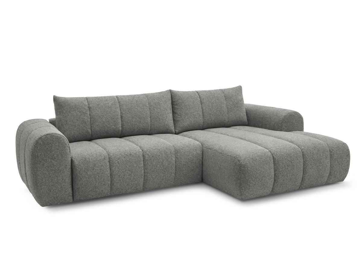 Bobochic Nesty Ecksofa 272 cm Melange-Stoff Dunkelgrau Ecke rechts