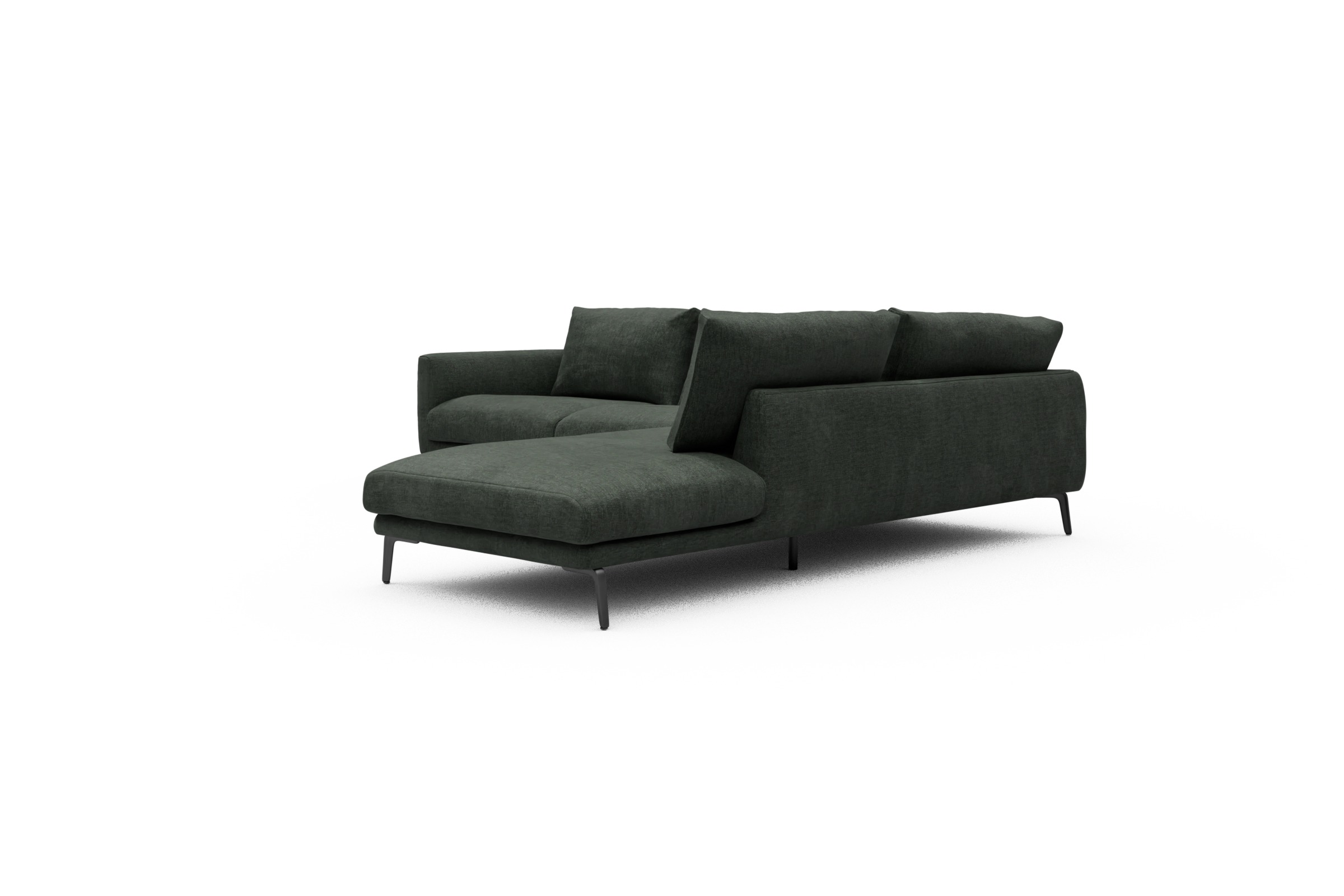 Ecksofa Karl Relax-Ecke rechts mit 2,5-Sitzer Aivi-Pine-Green