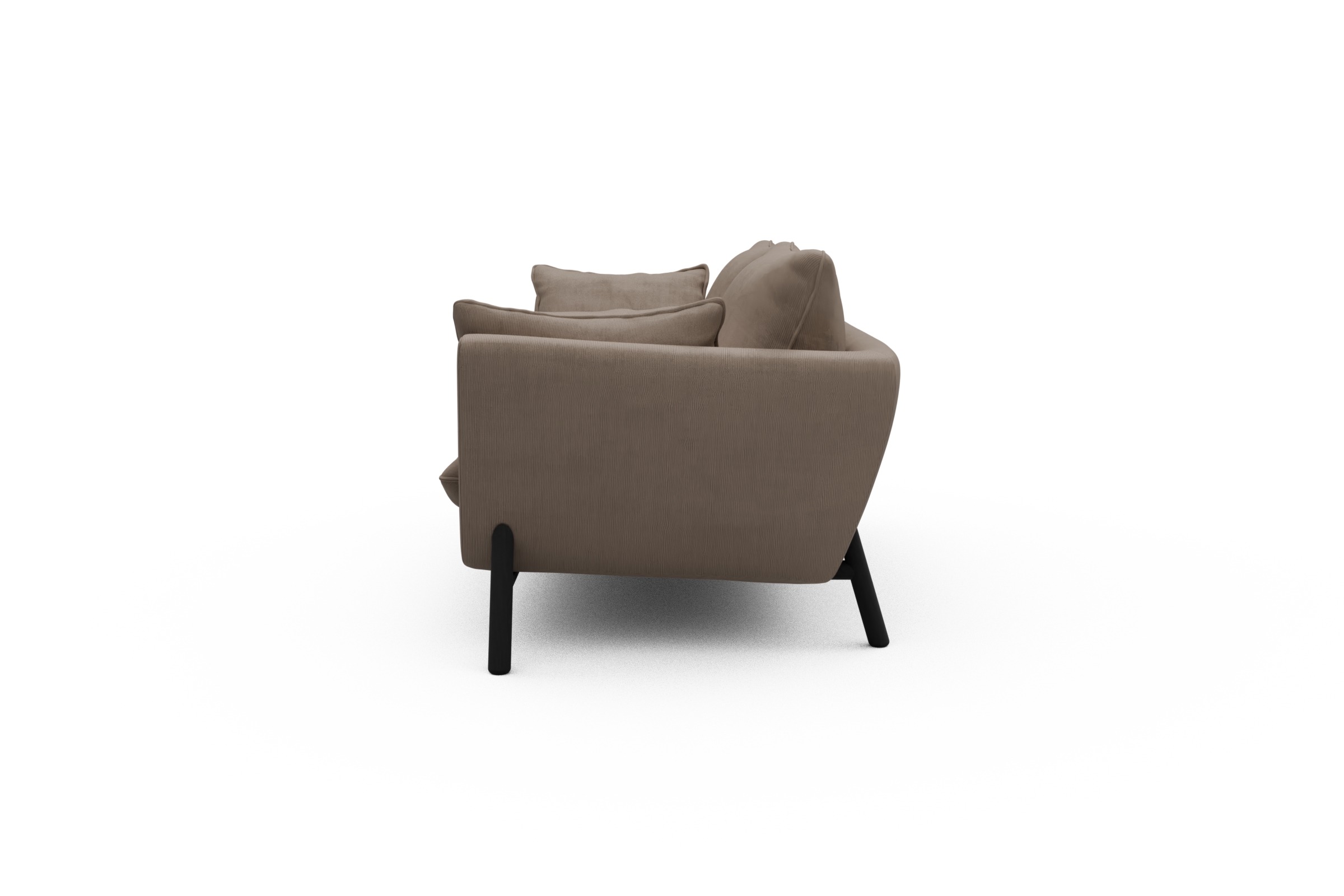 Sofa Emil 2-Sitzer Beinfarbe Eiche Schwarz Cordufine-Beige