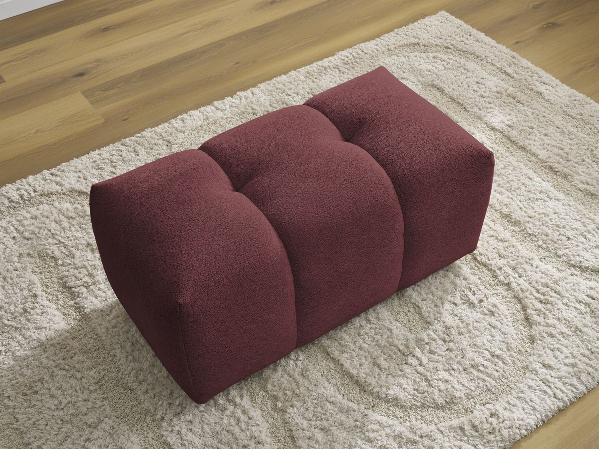 Bobochic Roxelane Pouf Melange-Stoff Rot