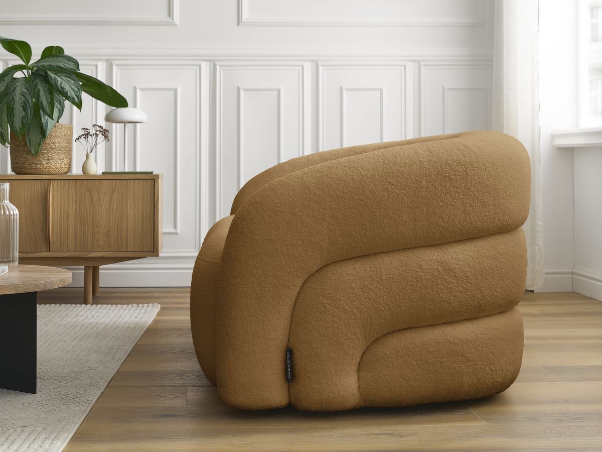 Bobochic Elina Sofa 2-Sitzer Bouclé-Stoff Gelb