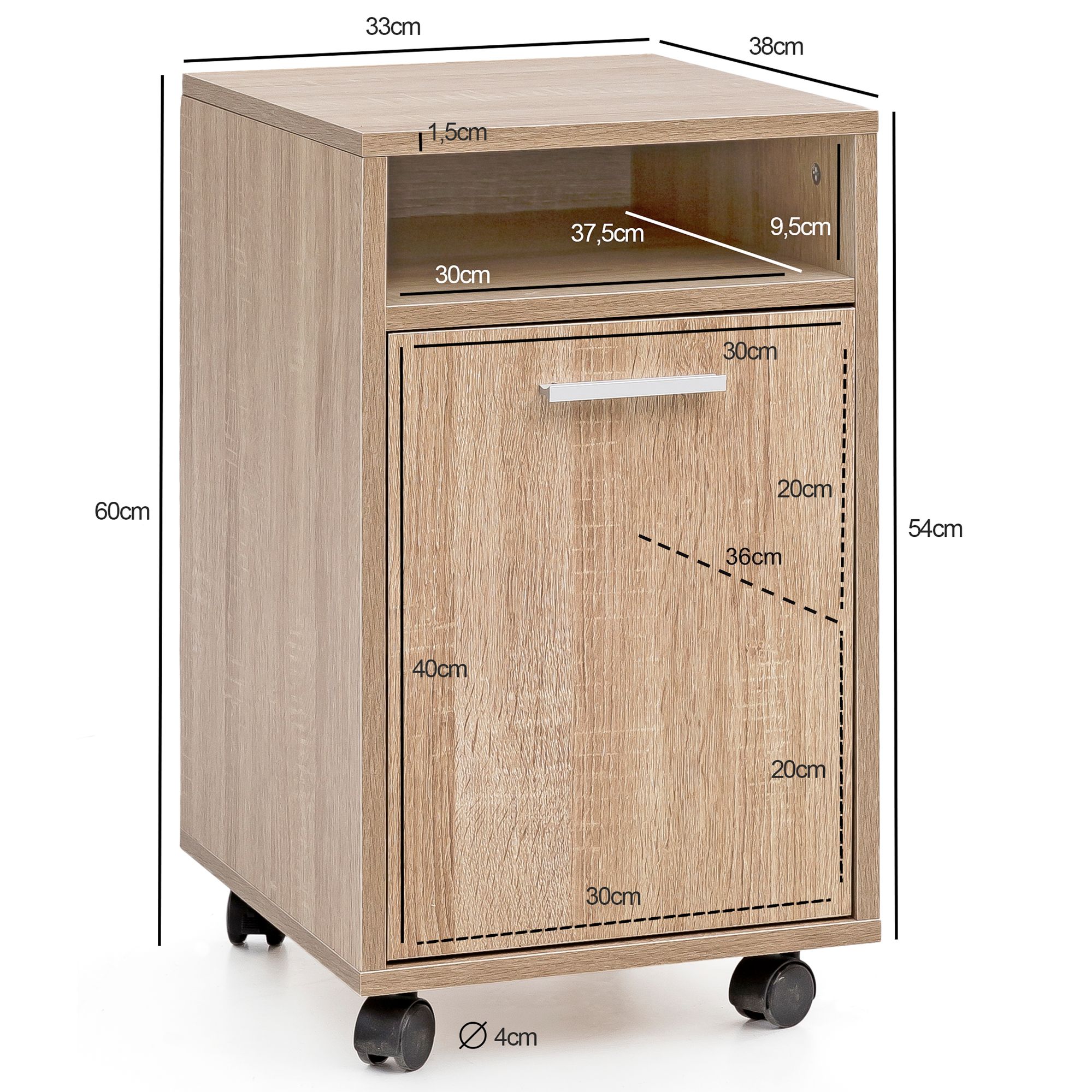 Rollcontainer Lohals Braun 33 × 38 × 60 cm