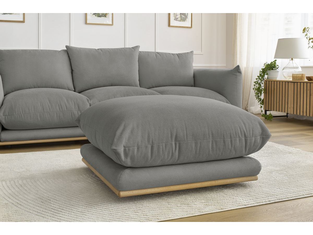 Bobochic Ernest Sofa 4-Sitzer mit Pouf Stoff Dunkelgrau