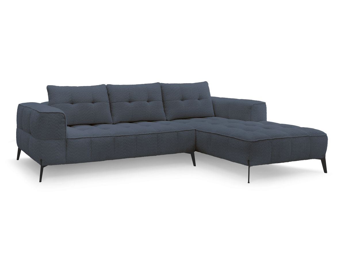 Bobochic Anis Ecksofa Bouclé-Stoff Dunkelblau Ecke rechts