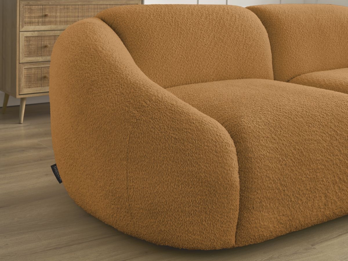 Bobochic Tina Sofa 2-Sitzer Bouclé-Stoff Gelb