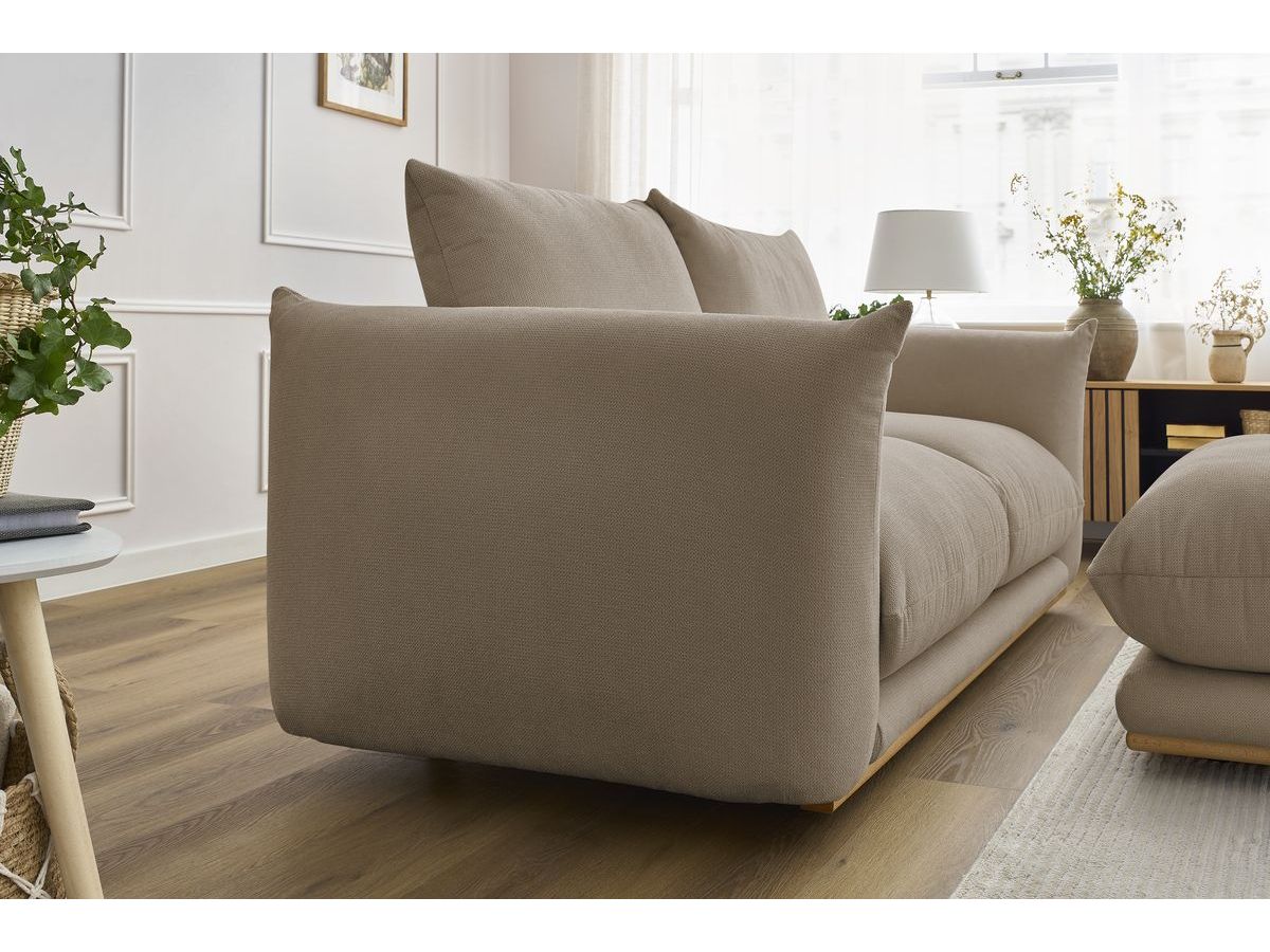 Bobochic Ernest Sofa 3-Sitzer mit Pouf 193 × 106 cm Stoff Taupe