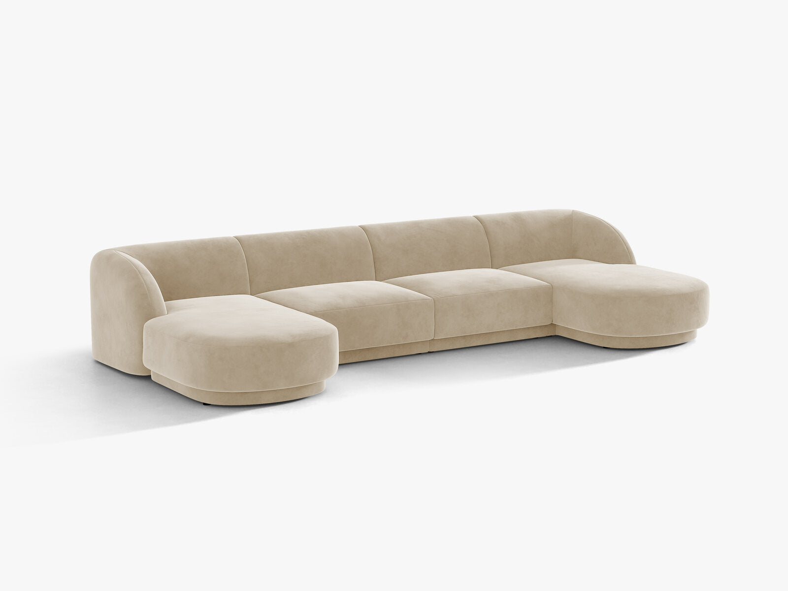 Micadoni Panorama-Sofa Miley 5-Sitzer Samt Venus Beige