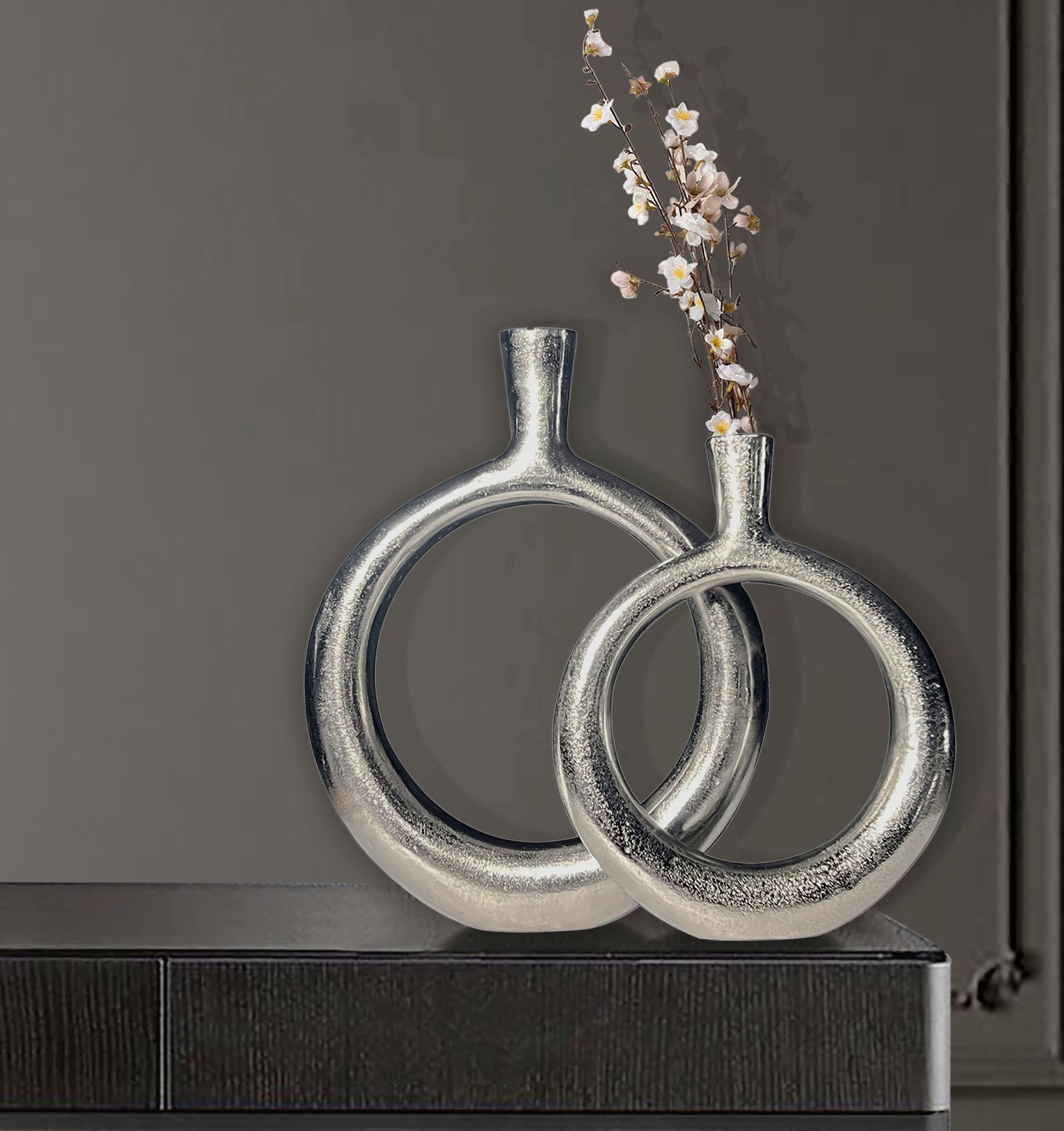 Tischvase Hovden Aluminium Silber