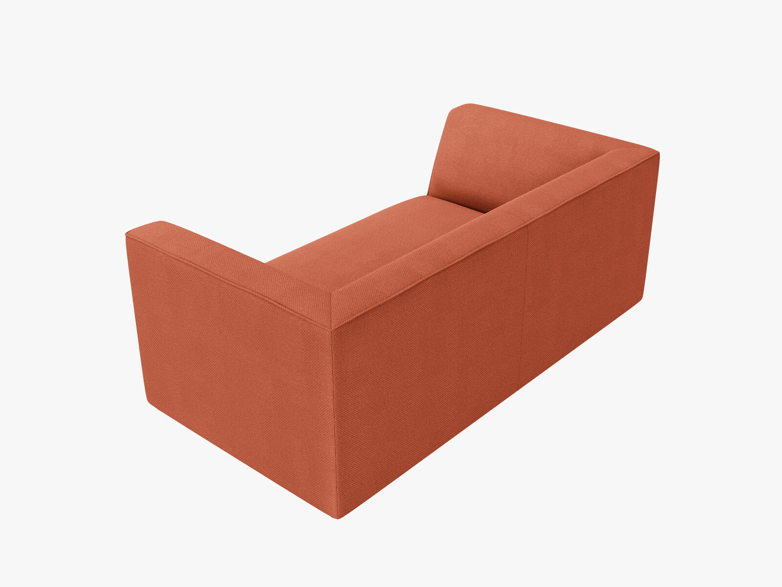 Micadoni Sofa Ruby 2-Sitzer Strukturierter Stoff Koralle