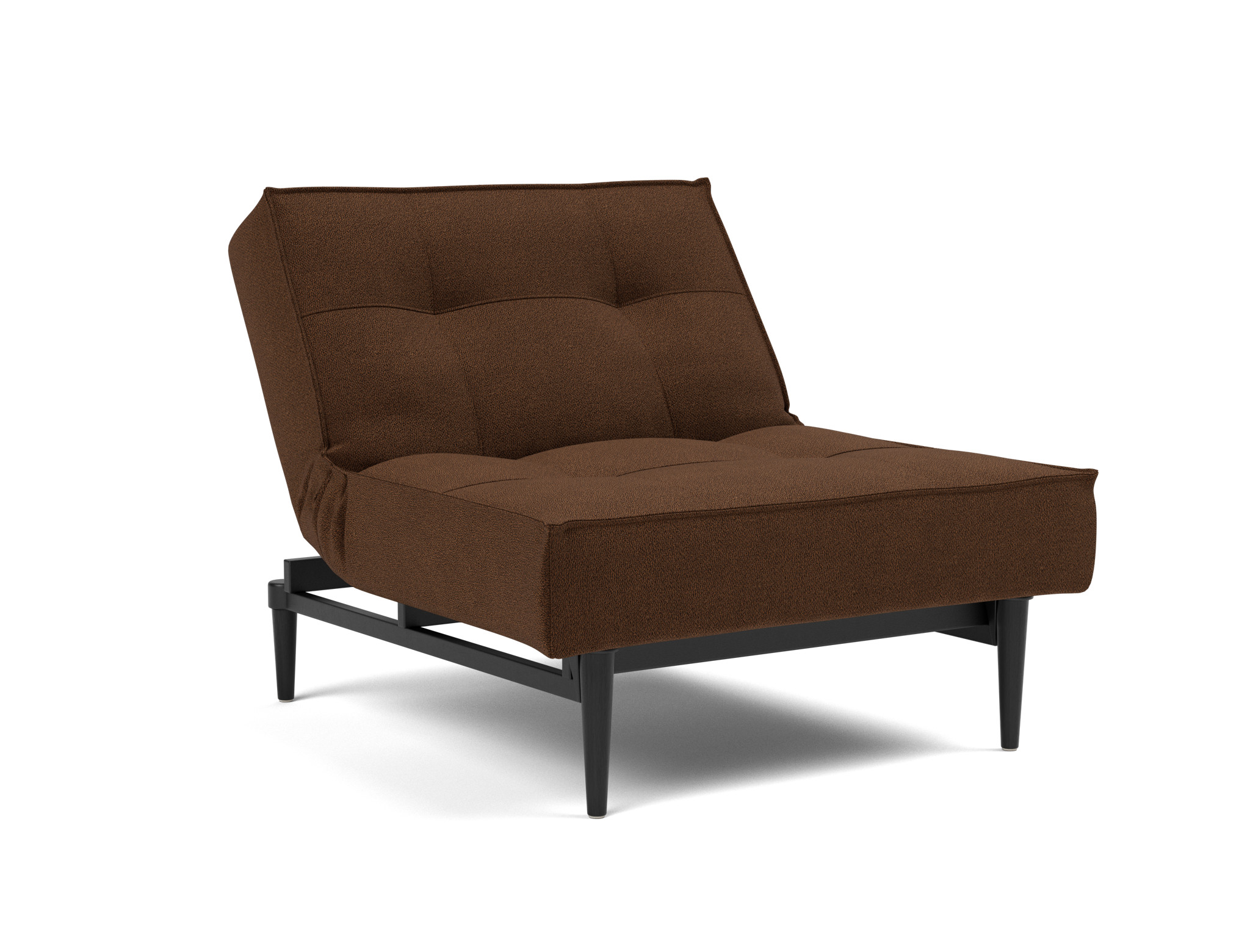 Sessel Splitback Strukturierter Stoff Taura 359-Cappuccino Beine Styletto Eiche schwarz