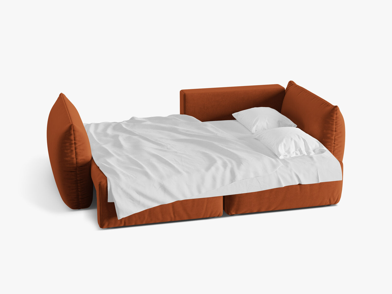 Micadoni Bloom Ecksofa 3-Sitzer mit Schlaffunktion Rechts Samt Casino Terrakotta