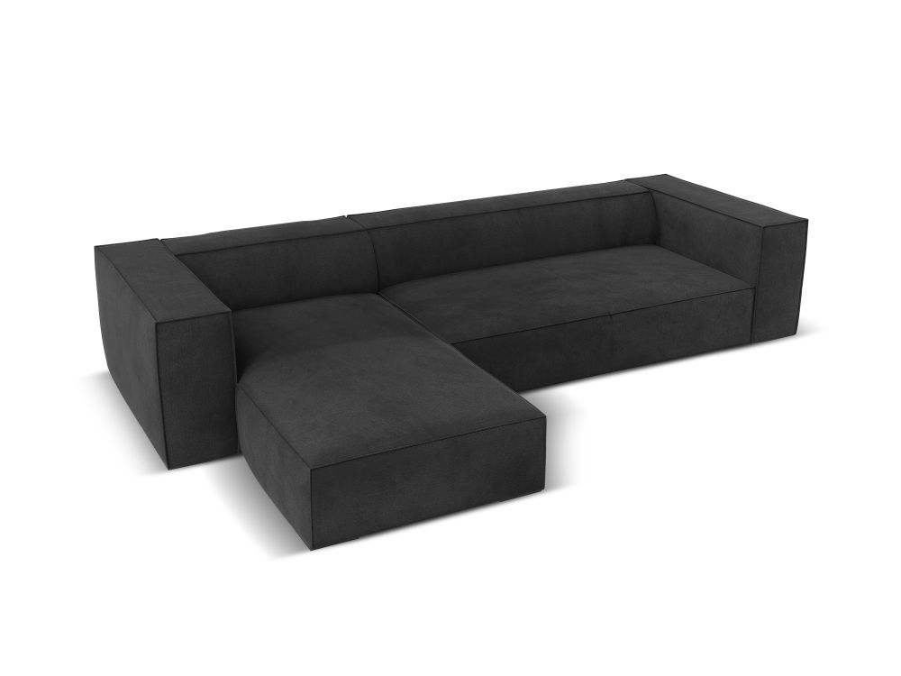 Cosmopolitan Design Ecksofa Turin 5-Sitzer Strukturierter Stoff Rosario Dunkelgrau Melange Links