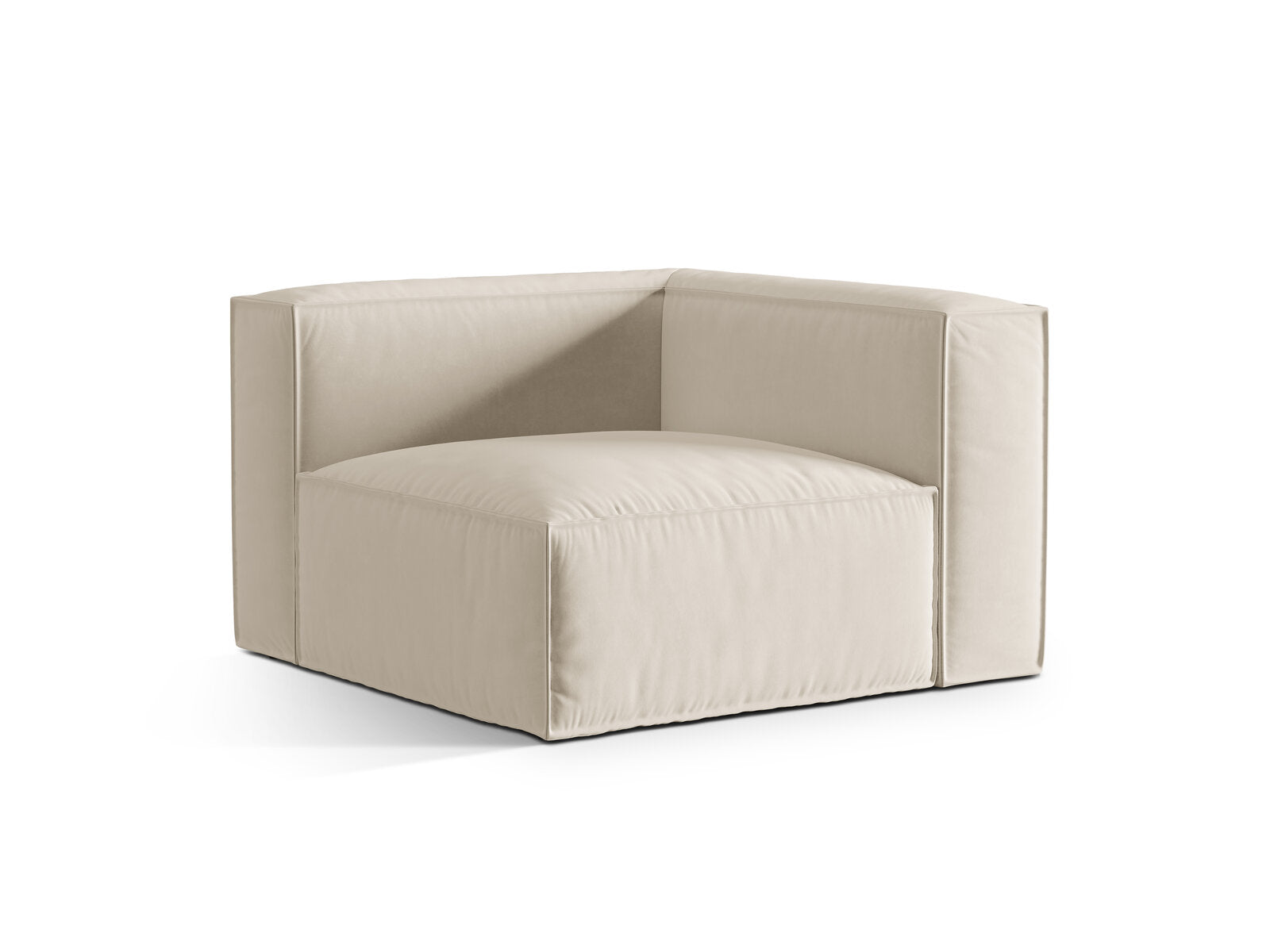 Micadoni Eckmodul Nuria 1-Sitzer Samt Beige