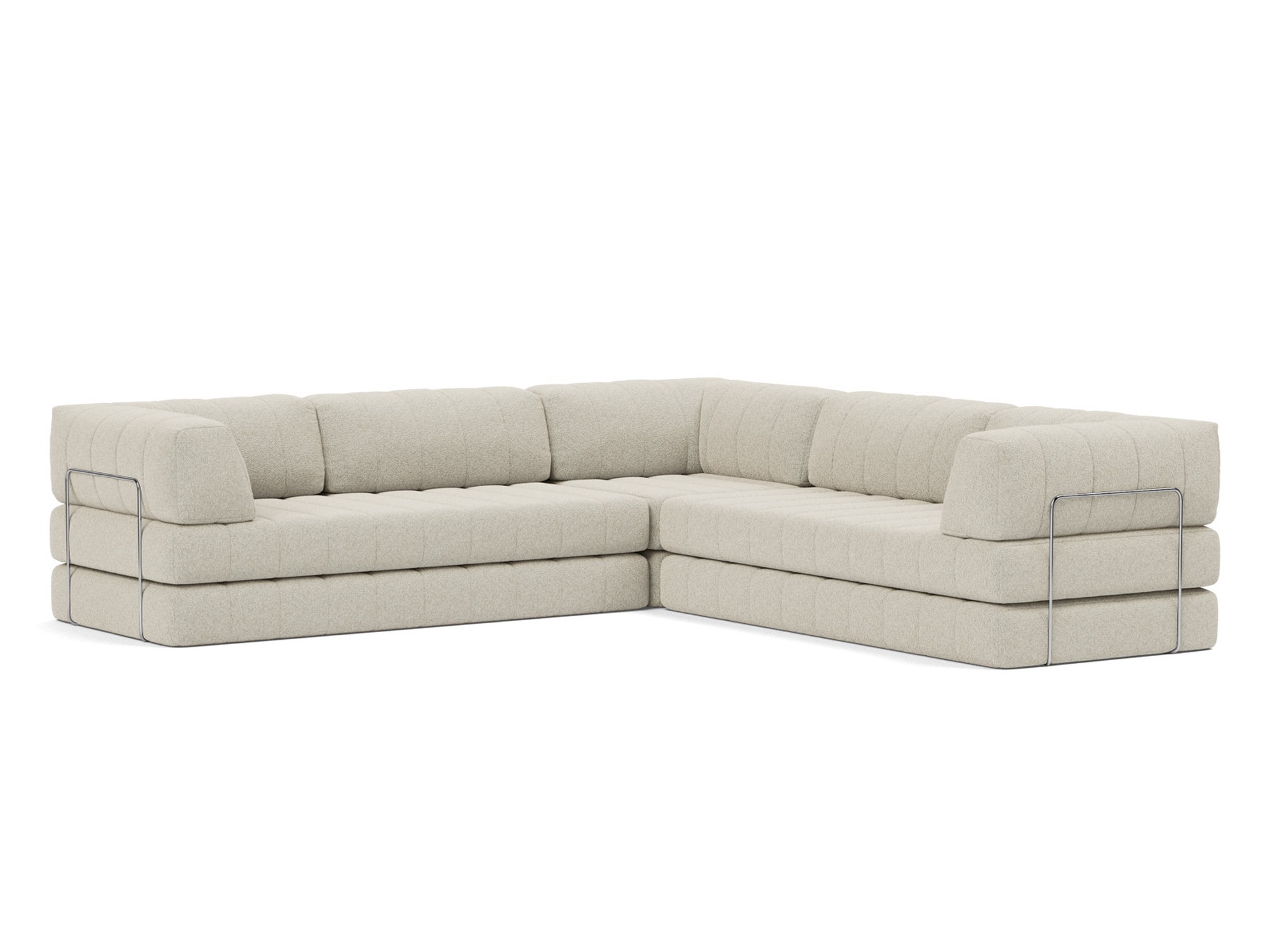 Eck-Schlafsofa CozyPad mit Armlehnen Boucle Skandi 539-Beige