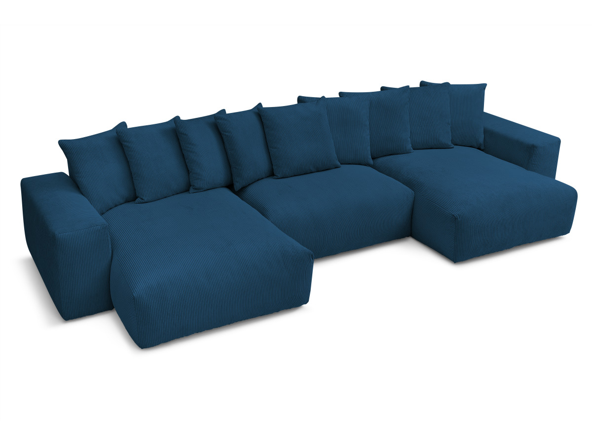 Bobochic Voltaire Wohnlandschaft 420 × 174 cm Cordsamt Dunkelblau