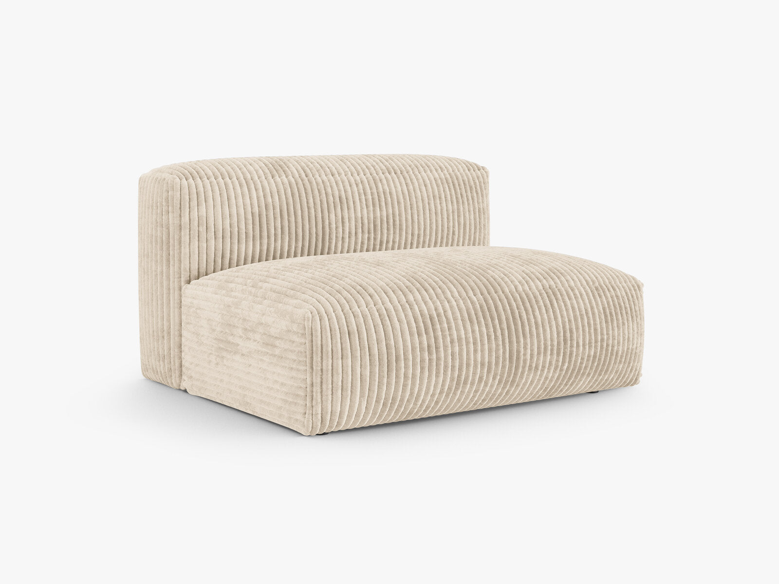 Micadoni Mittelmodul Martina 1-Sitzer Groß 90cm Sitztiefe Kord Tilia Helles Beige