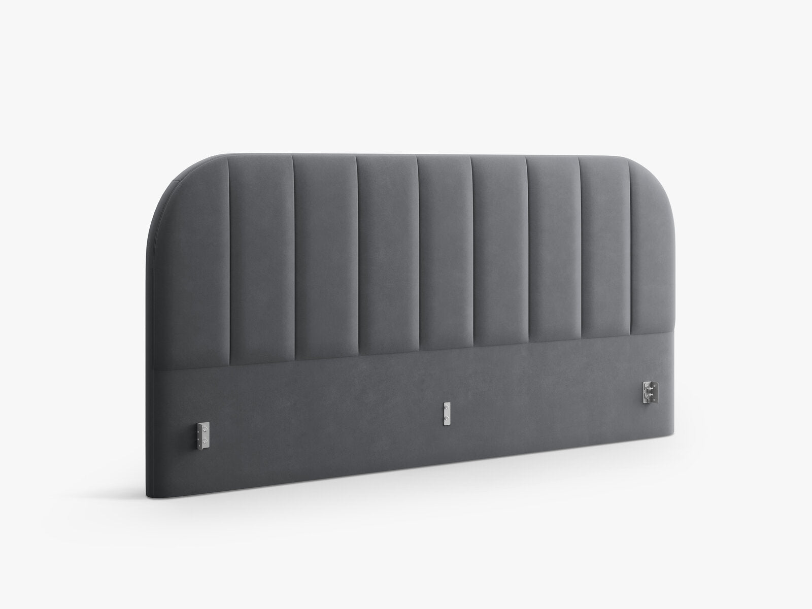 Micadoni Billy Samtiger Kopfteil Samt Bluvel Grau 150.5x100