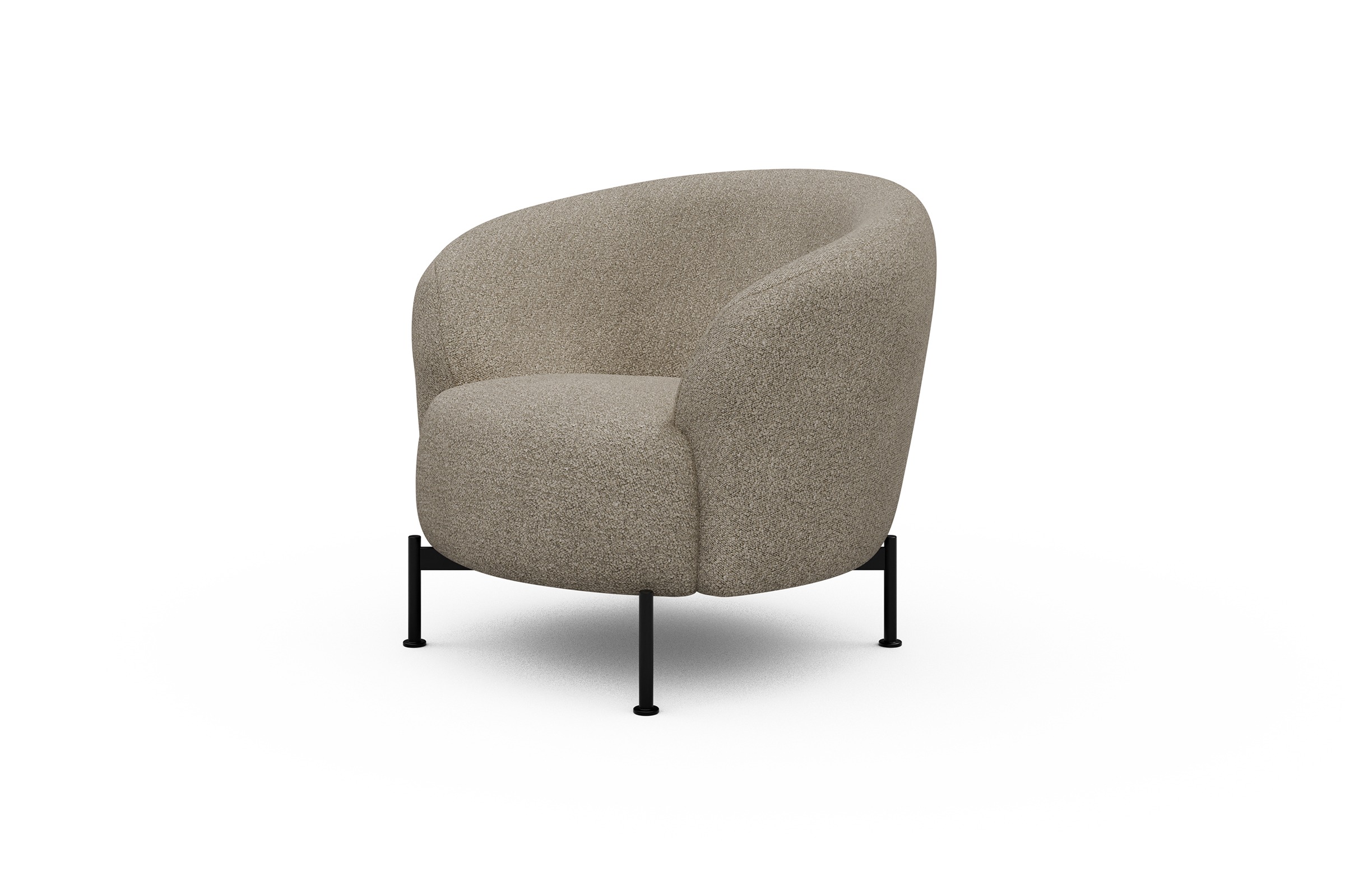 Sessel Ronda X-Metallgestell Schwarz Boucle-Belge