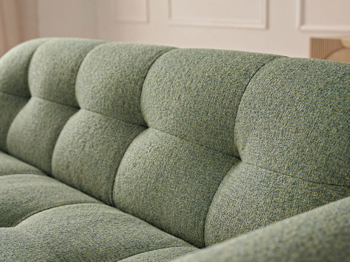 Bobochic Laura Sofa 3-Sitzer Melange-Stoff Hellgrün