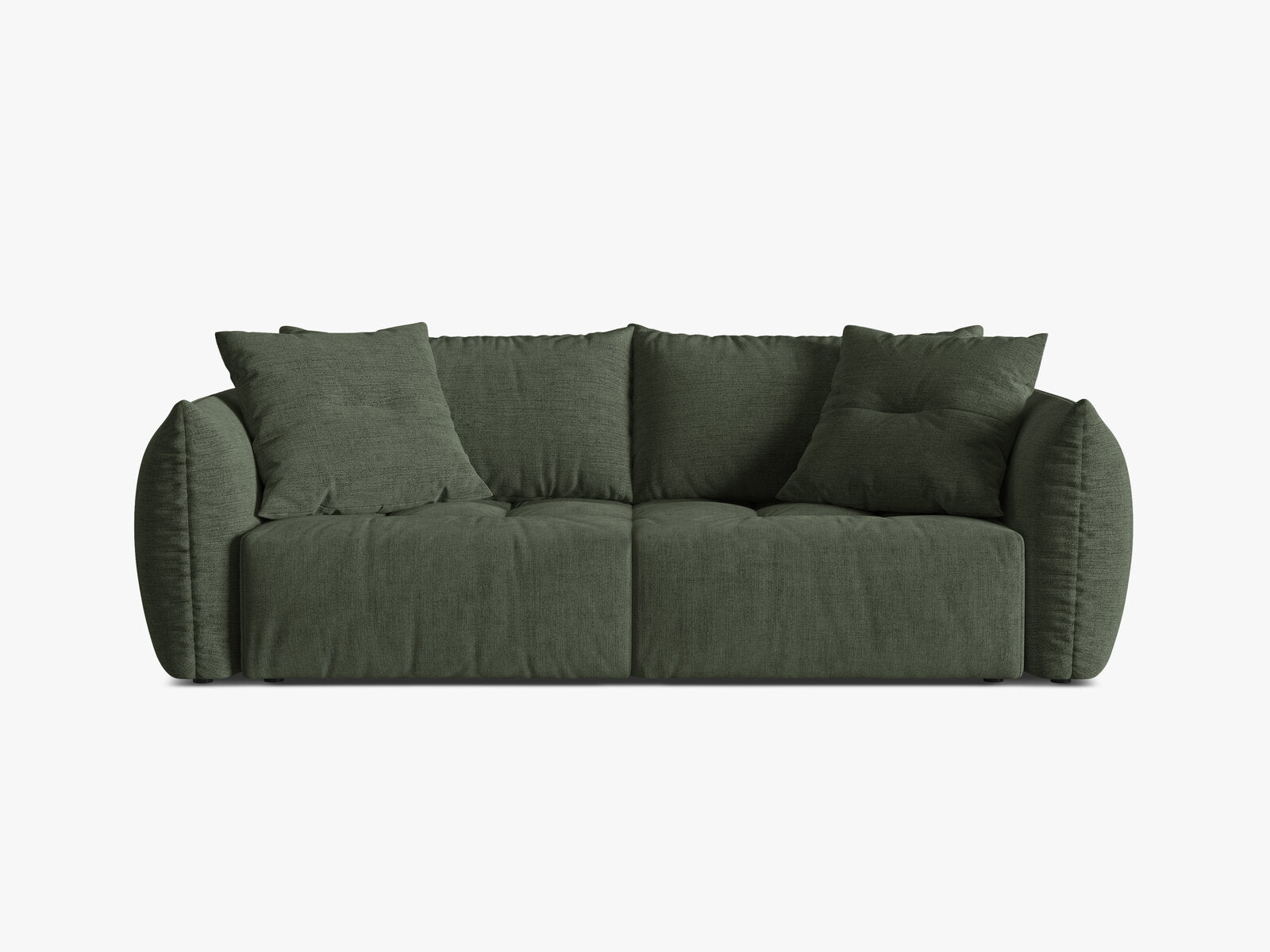 Micadoni Bloom Samtiges Sofa Mit Bettfunktion Und Stauraum Strukturierter Stoff Wind Moosgrün