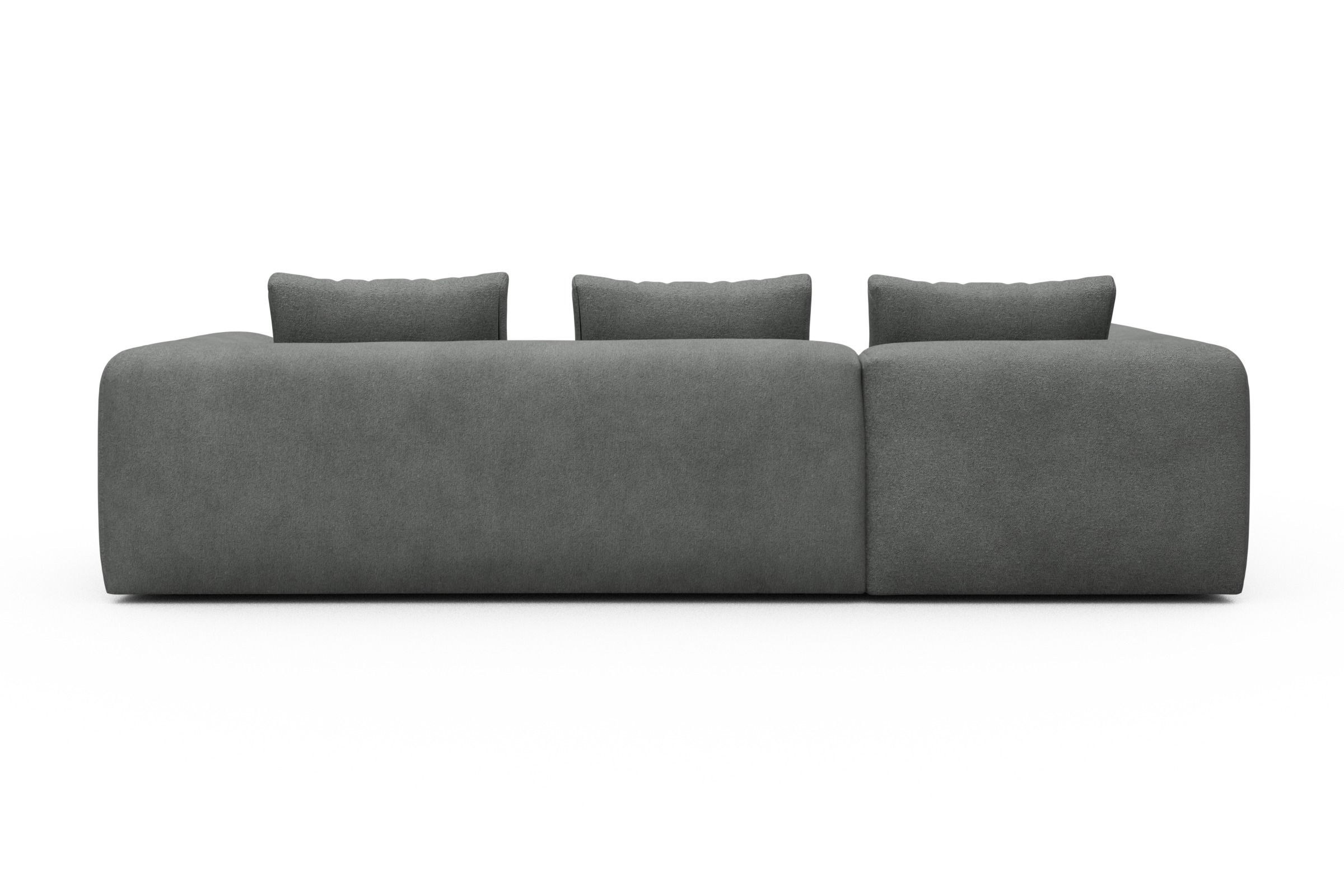 Ecksofa Fred 2x 2,5-Sitzer links offen Boucle-Ash-Grey