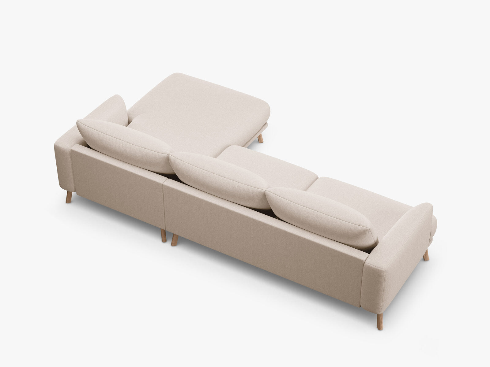 Micadoni Ecksofa Naomi 4-Sitzer Rechts Strukturierter Stoff Liberty Beige