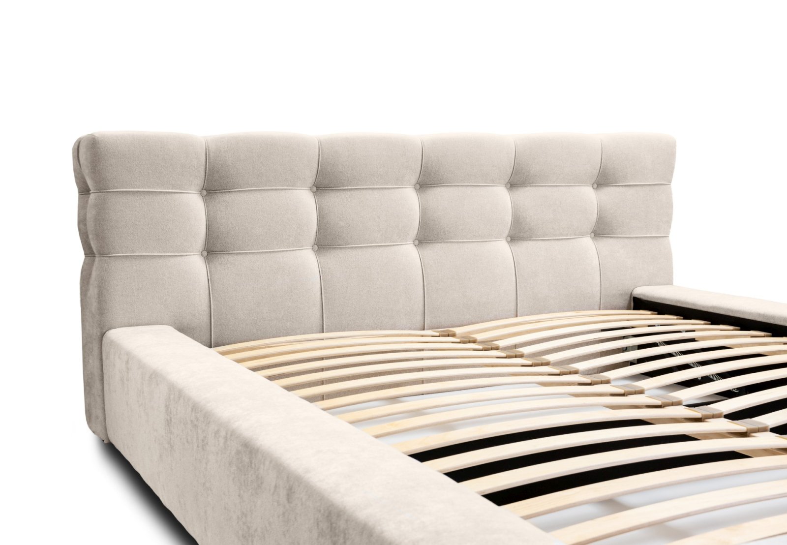 Polsterbett Pavo Chenille 140x200 mit Holzrahmen Ditra-New 20
