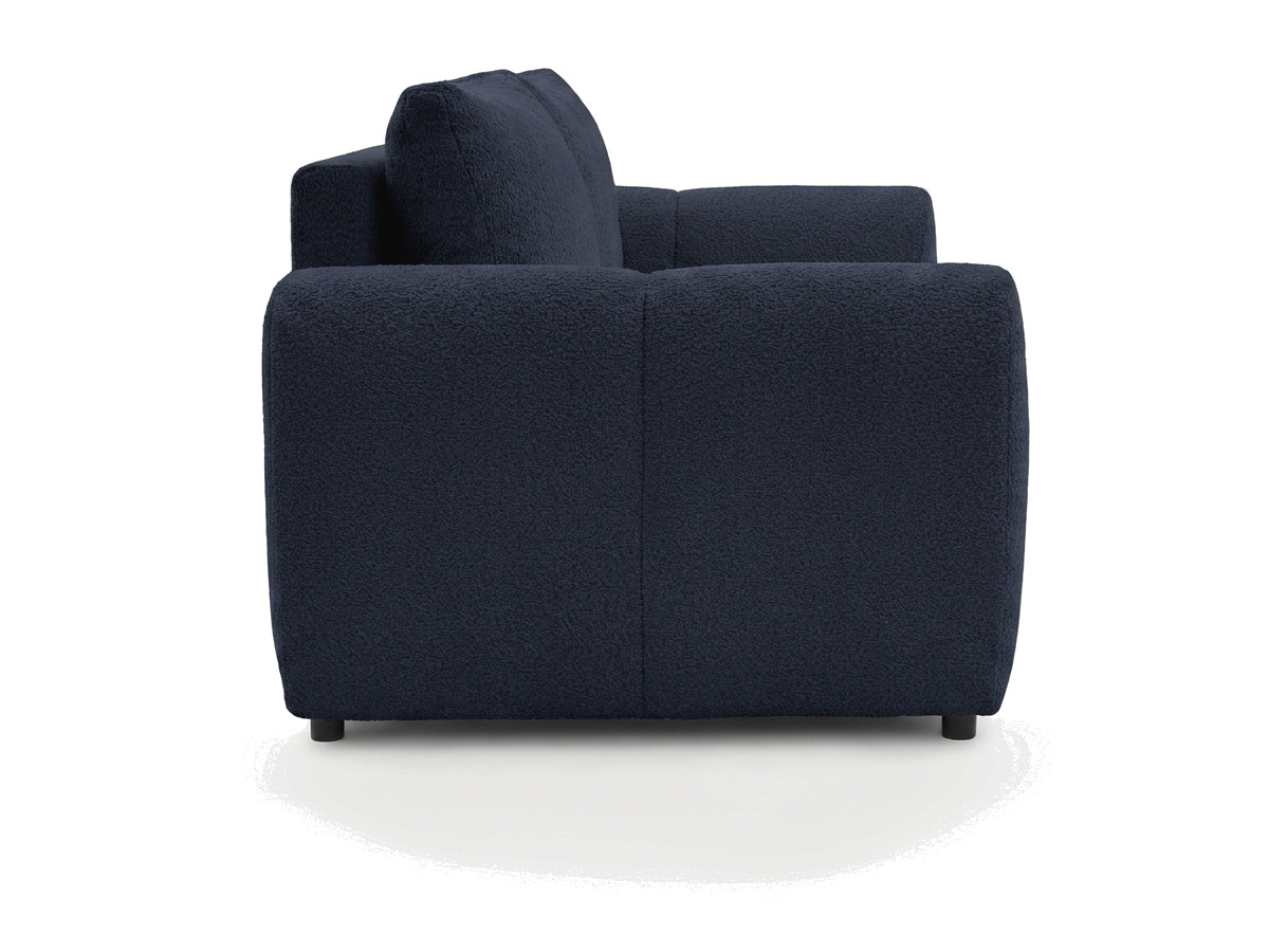 Bobochic Fuji Schlafsofa 3-Sitzer Bouclé-Stoff Dunkelblau