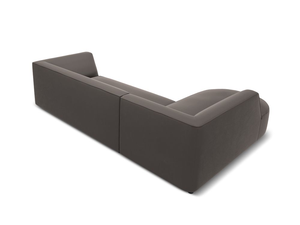 Cosmopolitan Design Ecksofa Siena 4-Sitzer abgerundet Samt Salvador Dunkelgrau Links