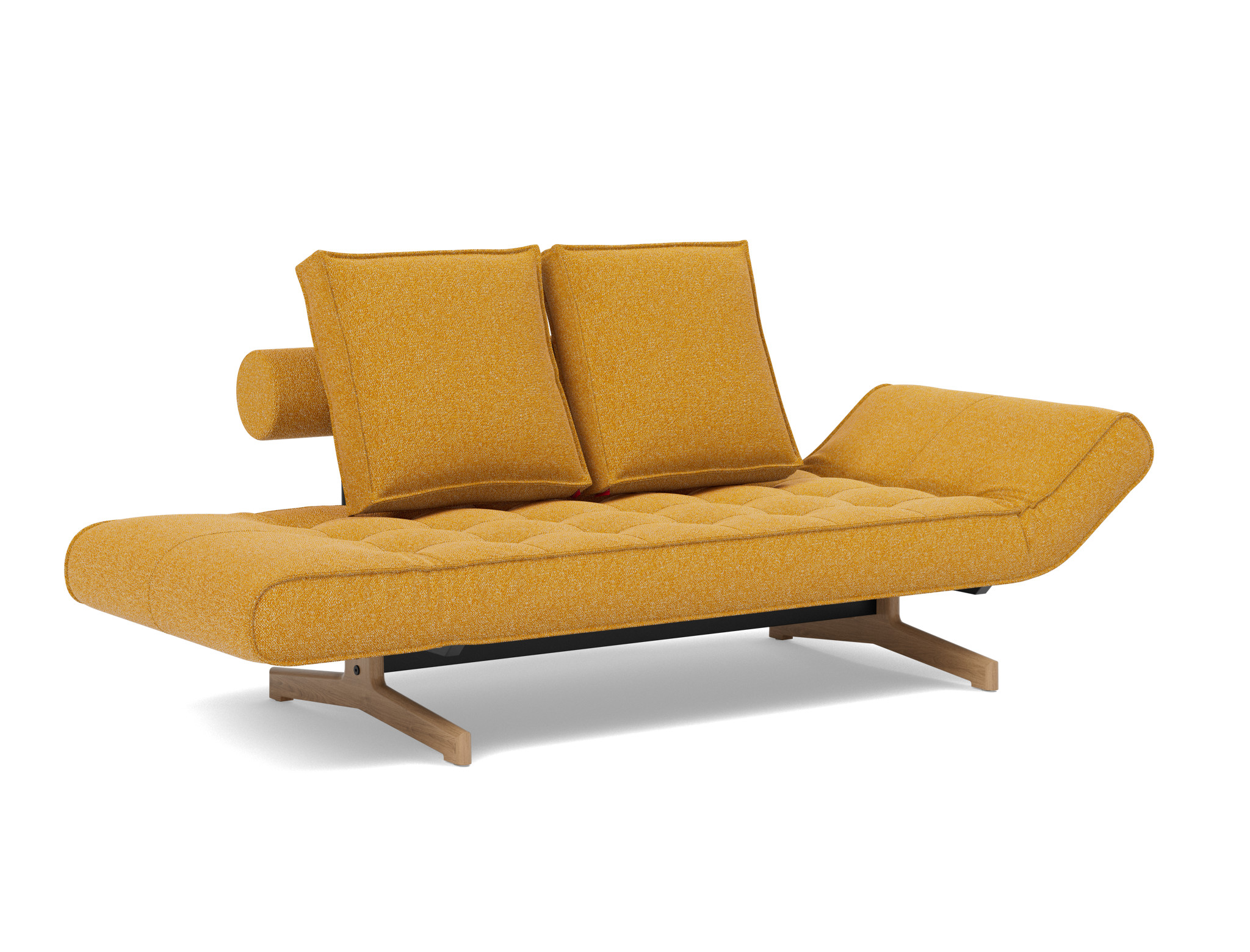 Tagesbett Ghia Boucle Skandi 536-Ochre Beine Eiche