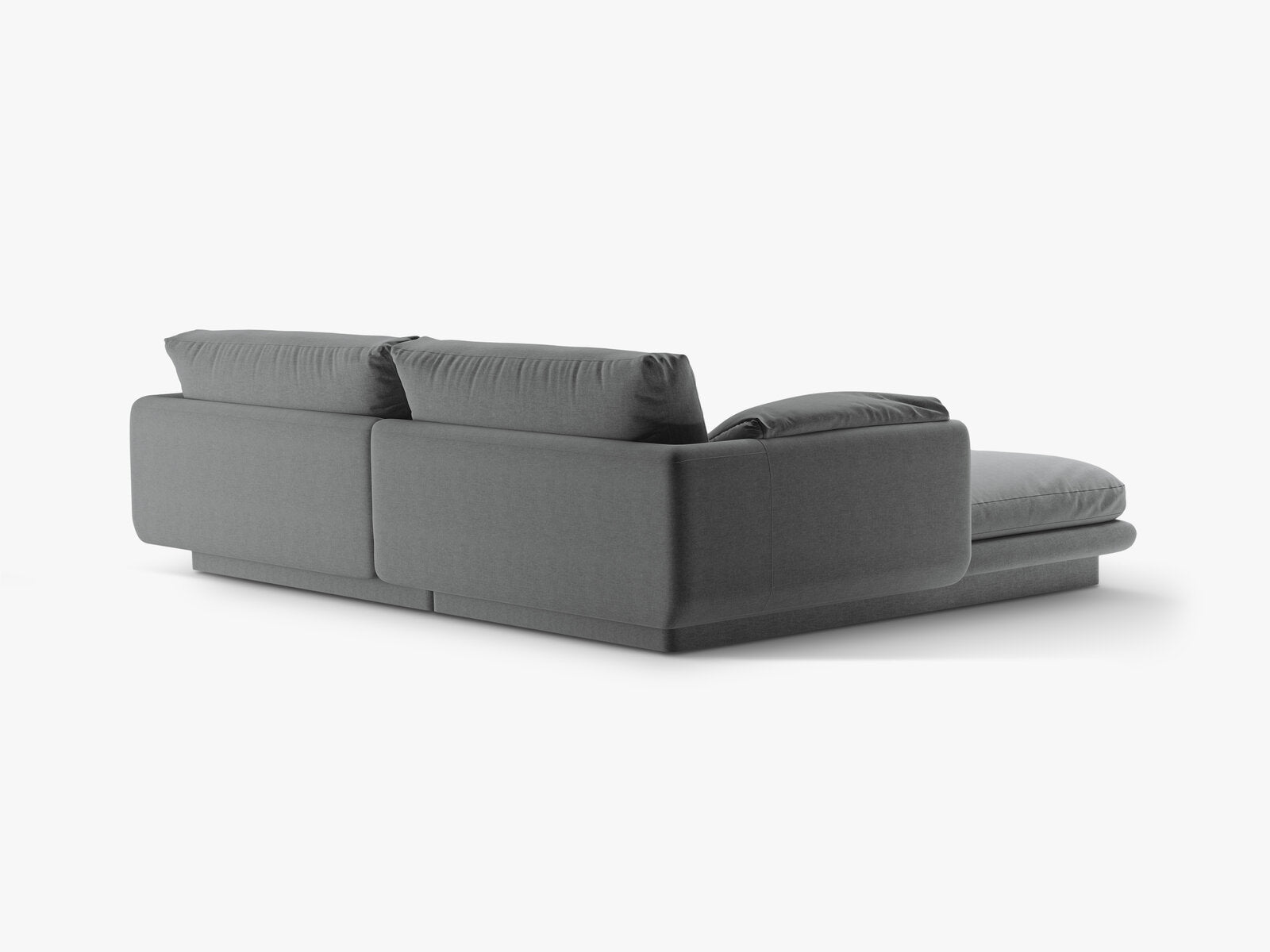 Micadoni Ecksofa Torino 3-Sitzer Rechts Strukturierter Stoff Dunkelgrau