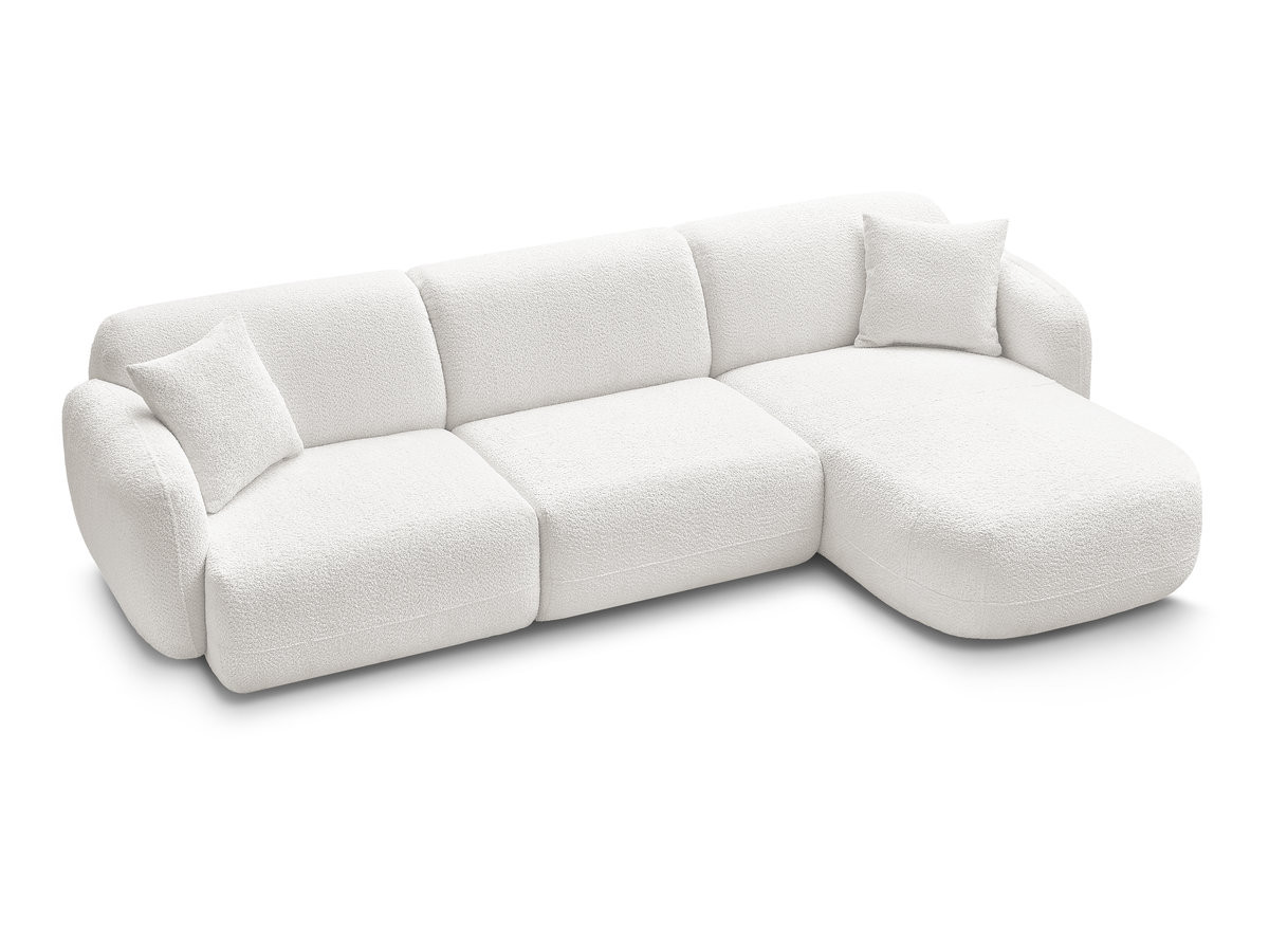 Bobochic Anda Ecksofa 292 × 163 cm Chenille Weiß Ecke rechts