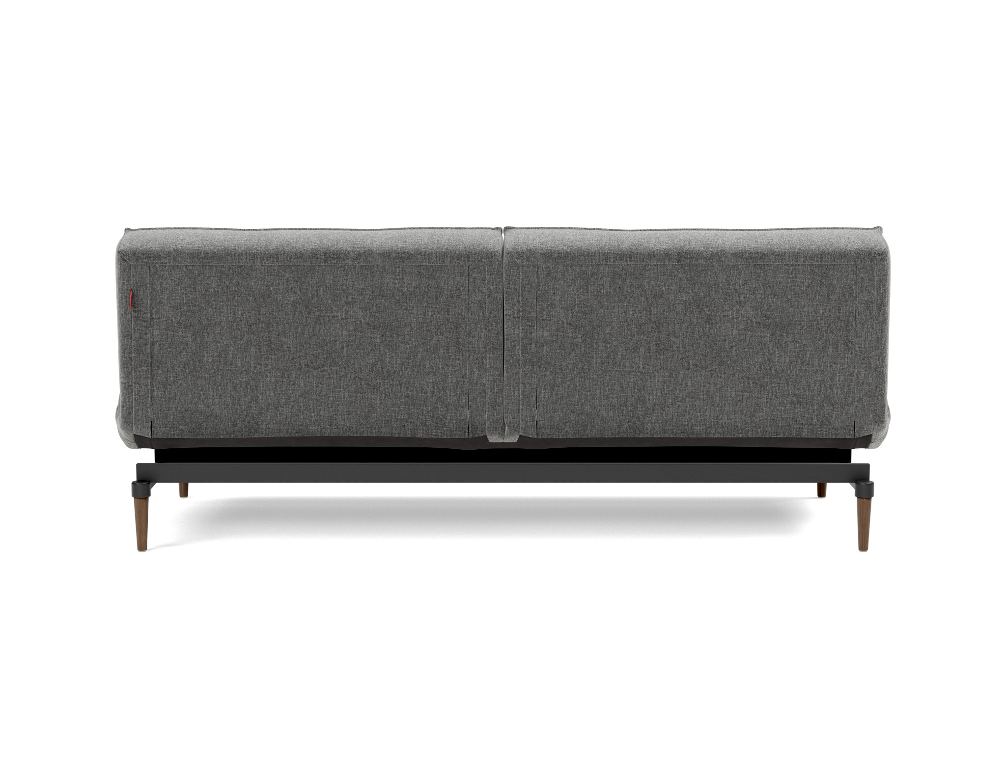 Schlafsofa Splitback Strukturierter Stoff Twist 563-Charcoal Beine Styletto Eiche dunkel