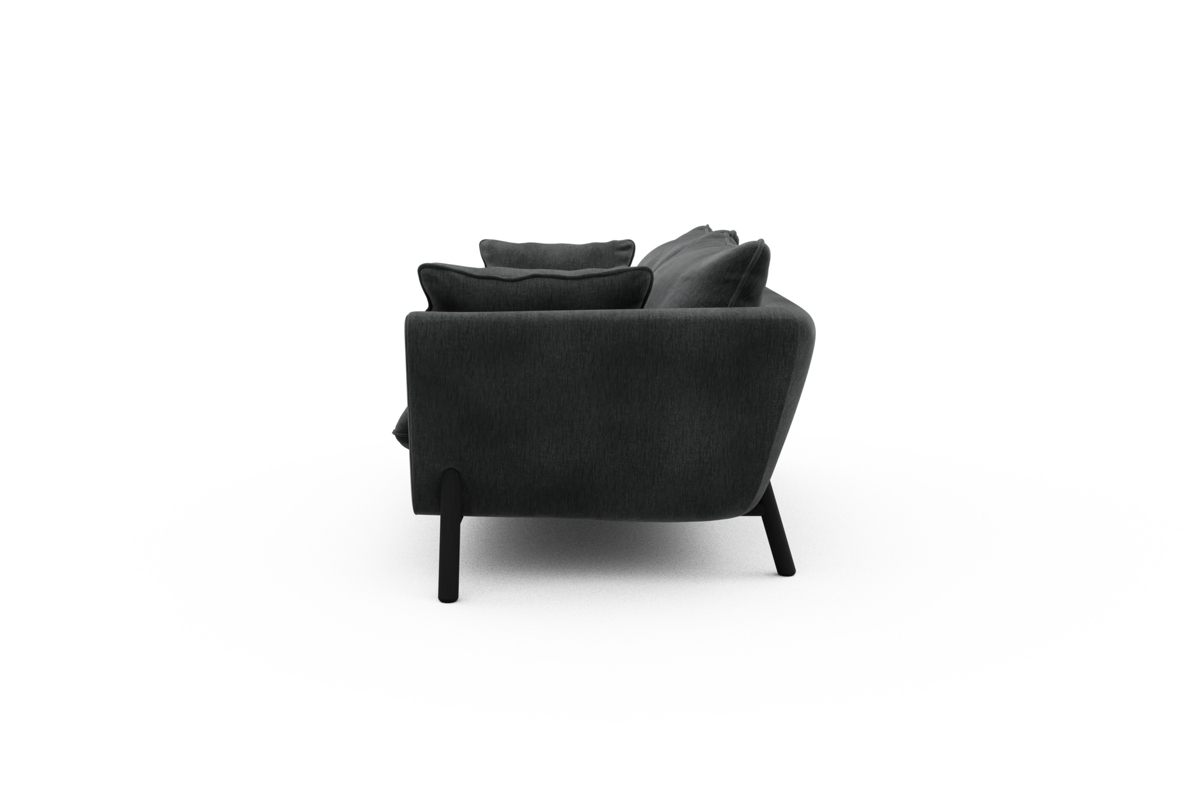 Sofa Emil PREMIUM 2-Sitzer Beinfarbe Eiche Schwarz Smooth-Deep-Warm-Grey
