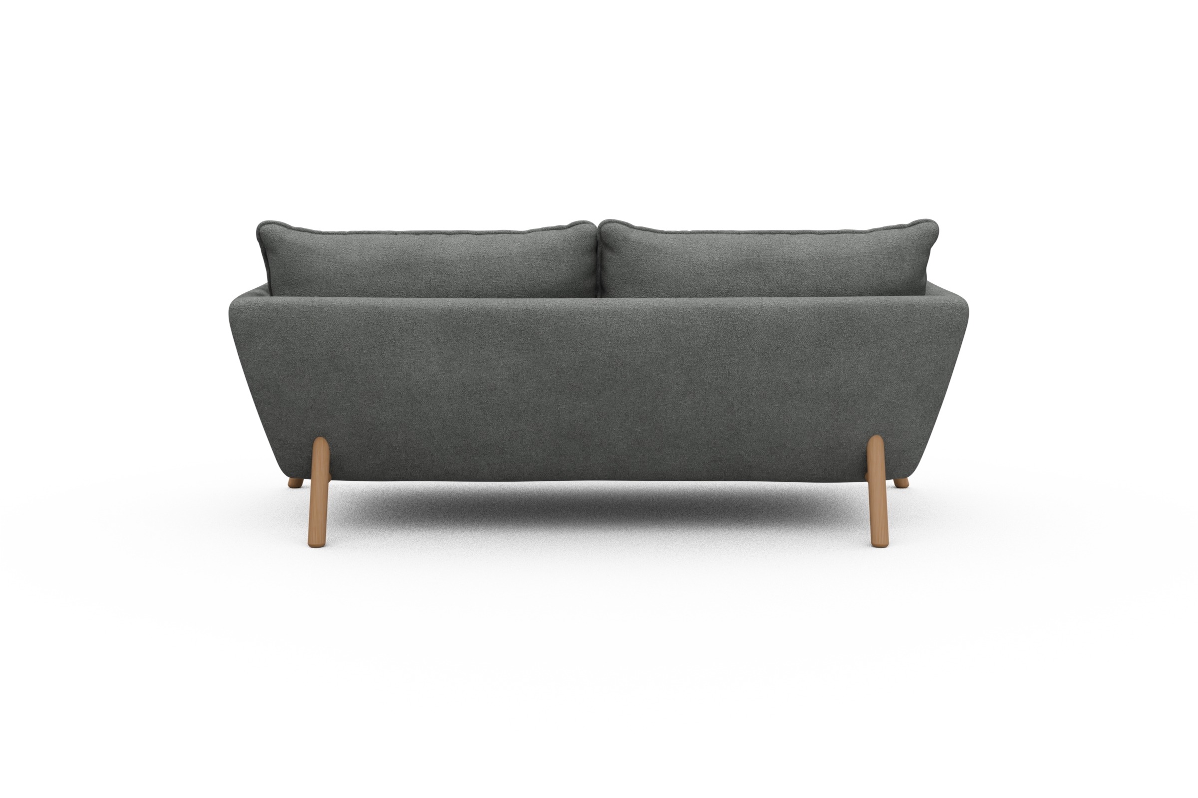 Sofa Emil PREMIUM 2-Sitzer Beinfarbe Eiche Natur Boucle-Ash-Grey