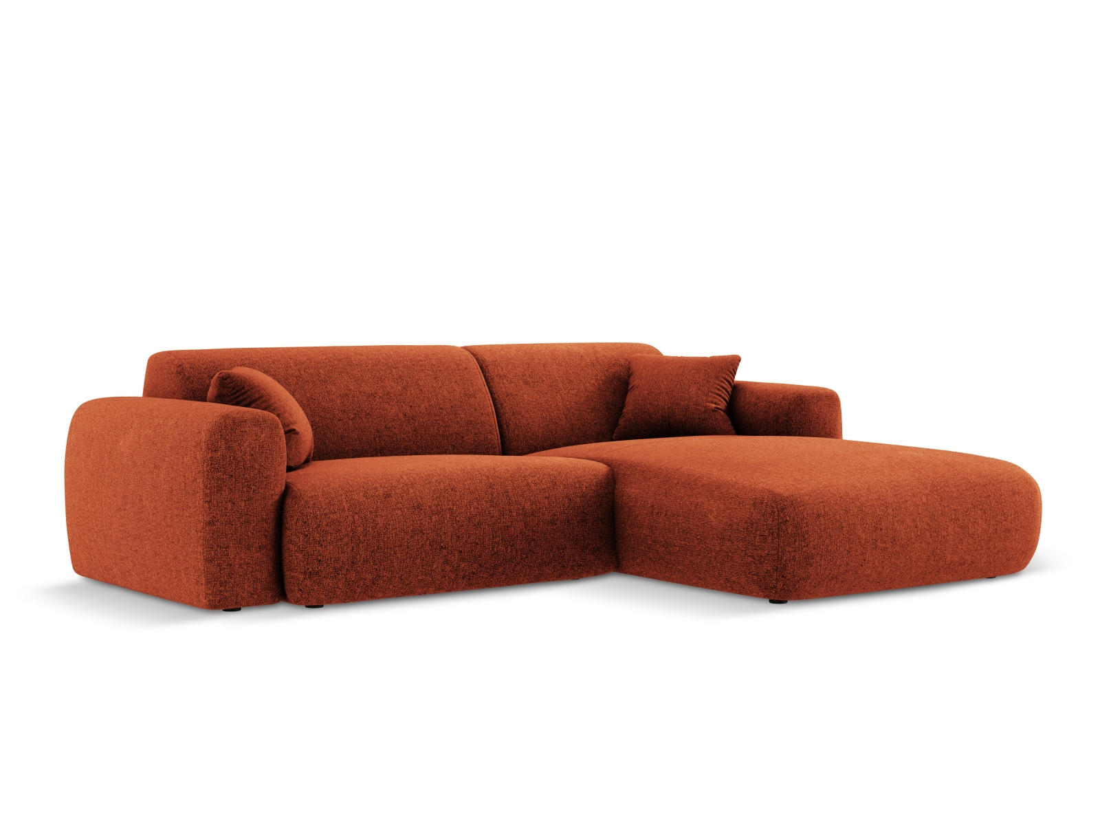 Cosmopolitan Design Ecksofa Nolio 4-Sitzer kleine Version Chenille Haga Terrakotta Rechts
