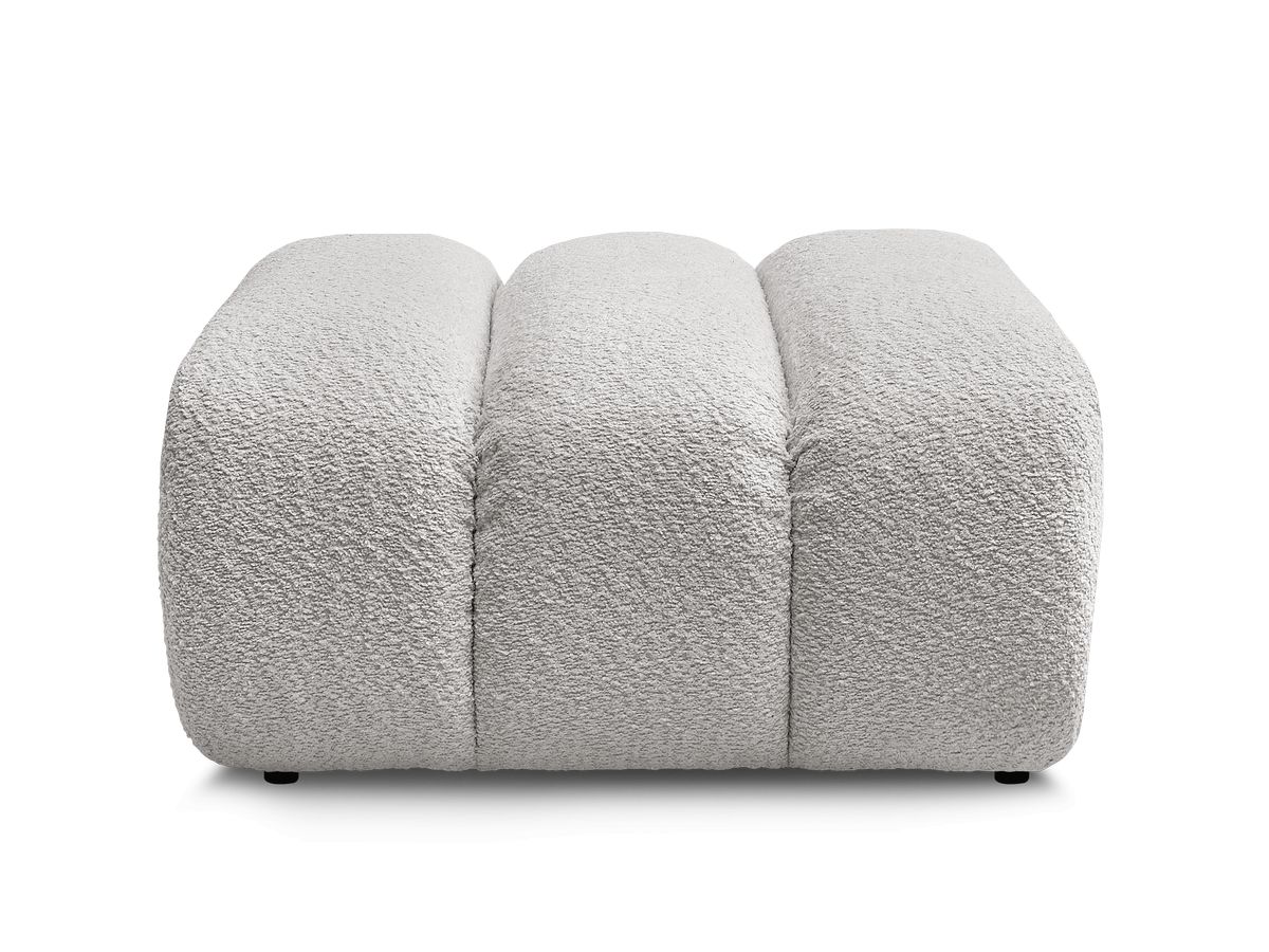 Bobochic Talia Pouf Bouclé-Stoff Hellgrau